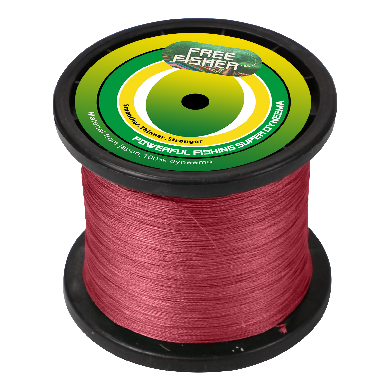 FreeFisher Fishing Braid Line 100% PE Braided Wires 1000m 4 Strands 15LB-80LB 0.14-0.5mm Super Strong Kite Line Green/Grey/Red