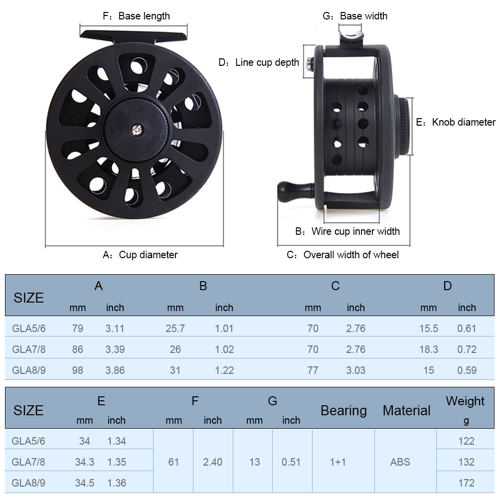 FREE FISHER Fly Fishing Reel 5/6 7/8 8/9 Large Arbor ABS Left/Right Hand Interchangeable Former Adjustable Drag Ice Fishing Flies Wheels