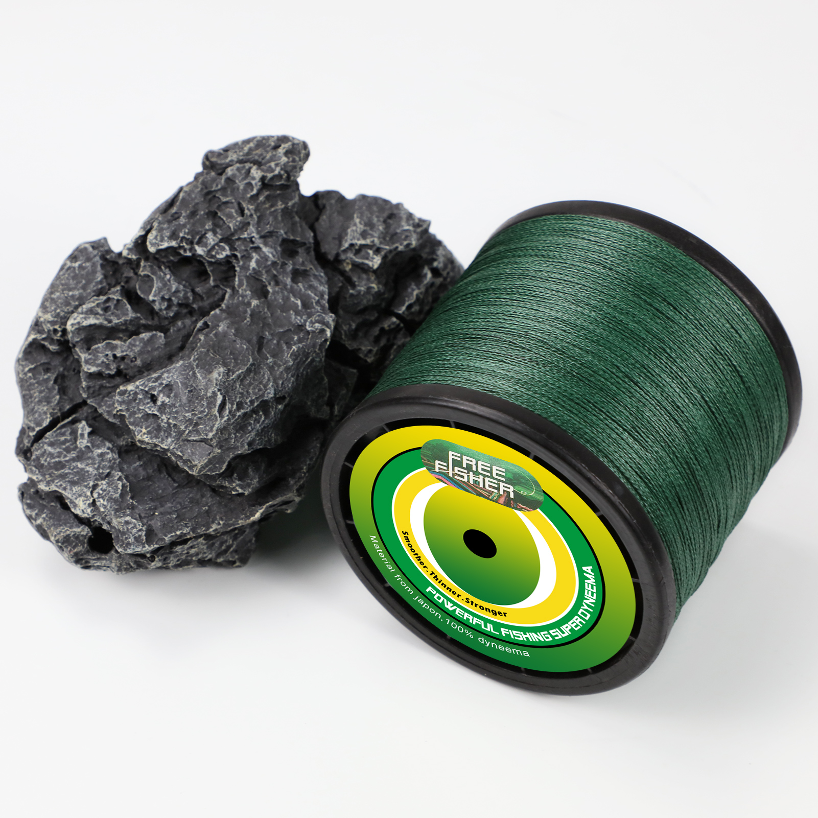 FreeFisher Fishing Braid Line 100% PE Braided Wires 1000m 4 Strands 15LB-80LB 0.14-0.5mm Super Strong Kite Line Green/Grey/Red