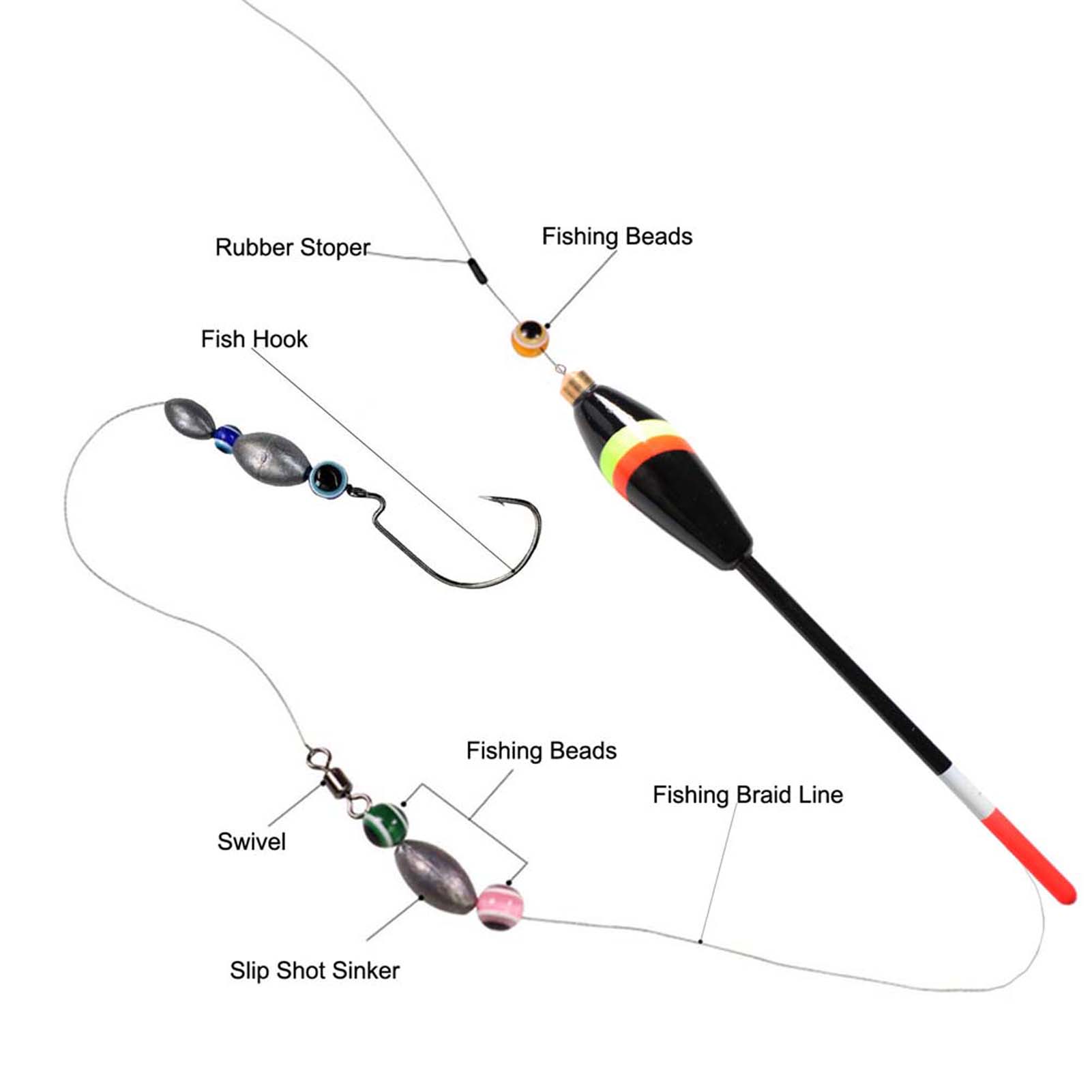 FREE FISHER Fishing Bobbers 5pcs/Set Cork Float Antenna Balsa Wood Lightweight Floats Kit 17.5-18cm Buoyancy 3+2g Floating for Bass/Carp