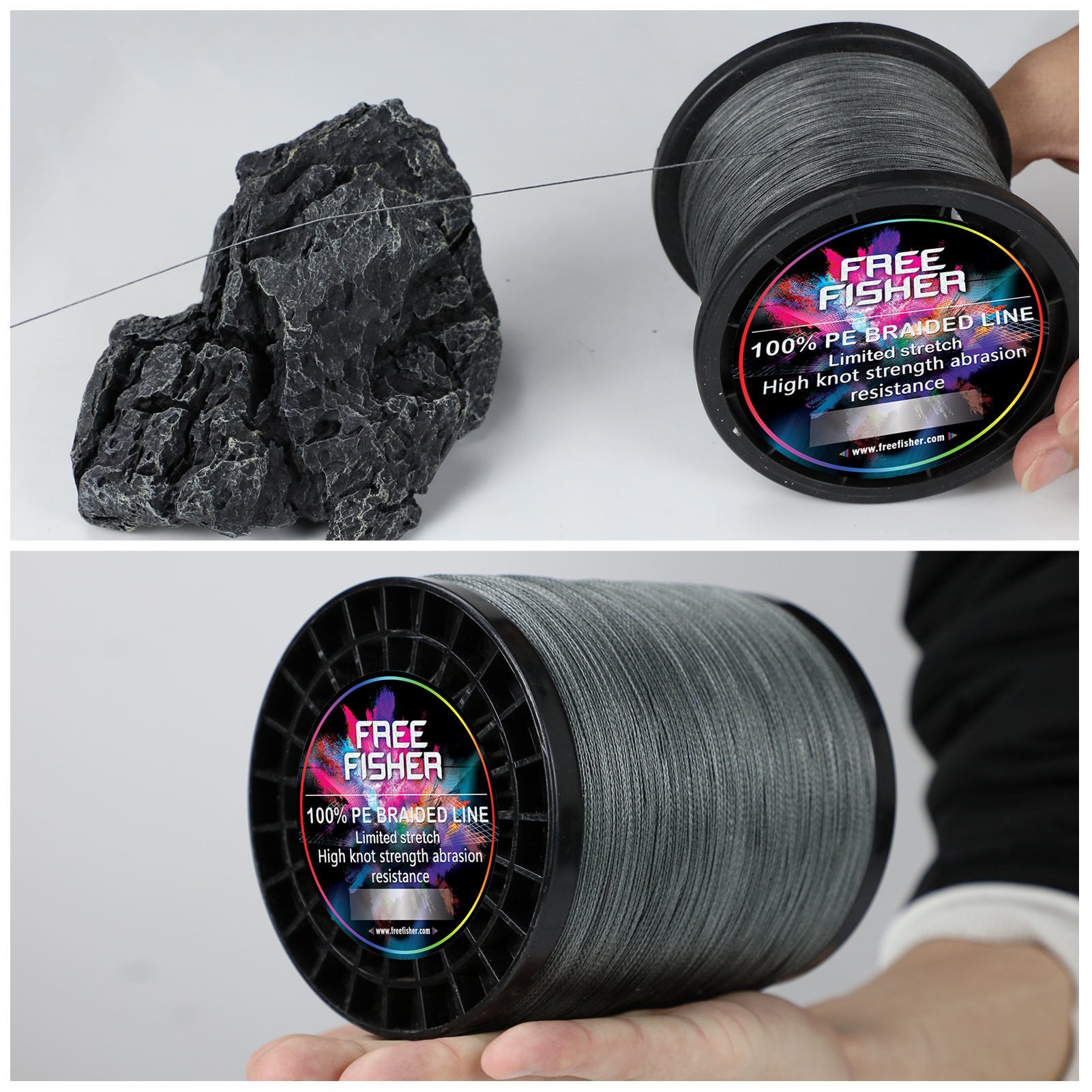 FREE FISHER Fishing Braided Line 2000m 4 Strands Multifilament 100% PE Kite Wire 10LB-100LB 0.1-0.55MM for Sea Fishing