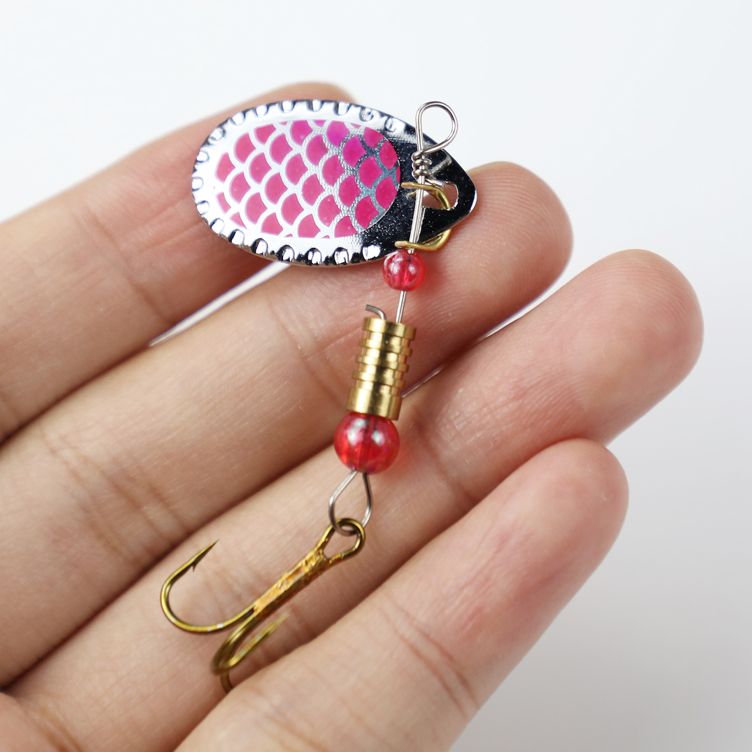 FREE FISHER 30pcs/Box Spinnerbaits 2.5-4g Metal Fishing Spoons Lures Assorted Bass Trout Mixed Spinner Baits Set for Freshwater Saltwater