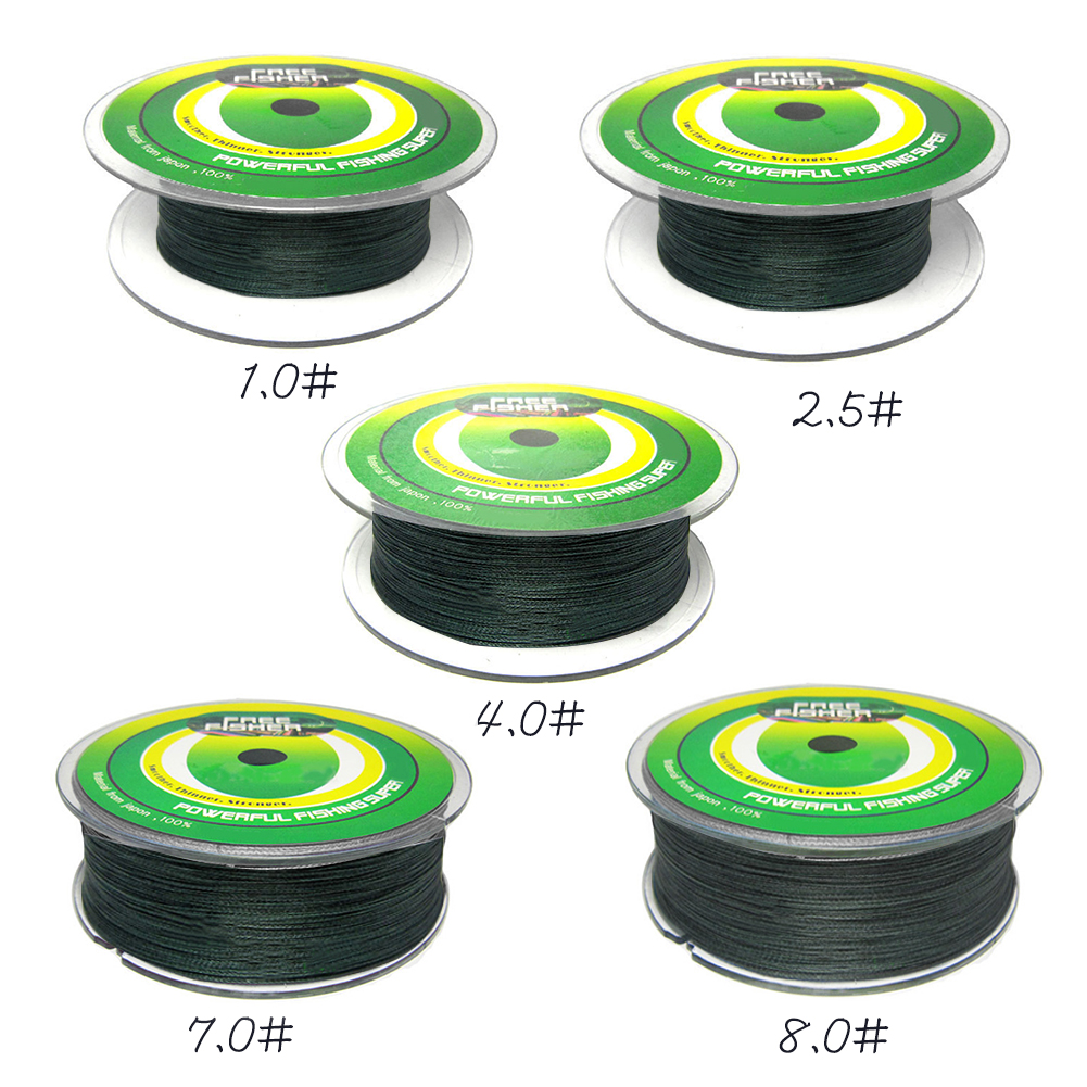 FREE FISHER Fishing Braid Line 300m 4 Strands Multifilament 8-80LB 0.08-0.5mm 100% PE Briaded Wire for Saltwater/Freshwater