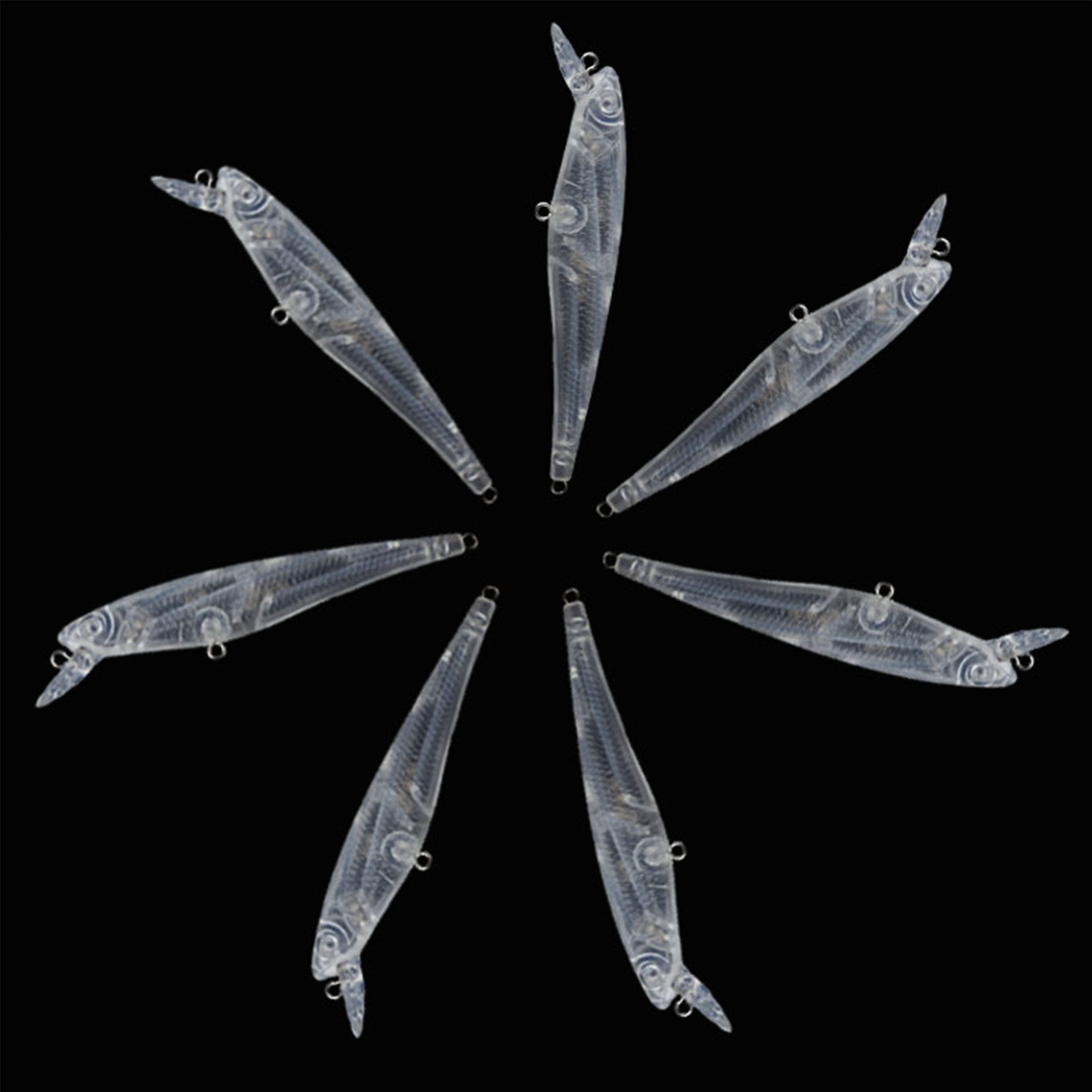 FREE FISHER Wholesale 20pcs Fishing Hard Lure DIY Unpainted Baits 10cm 7g Transparent Blank Minnows ABS Hard Artificial Bait Embryo with Steel Rattles