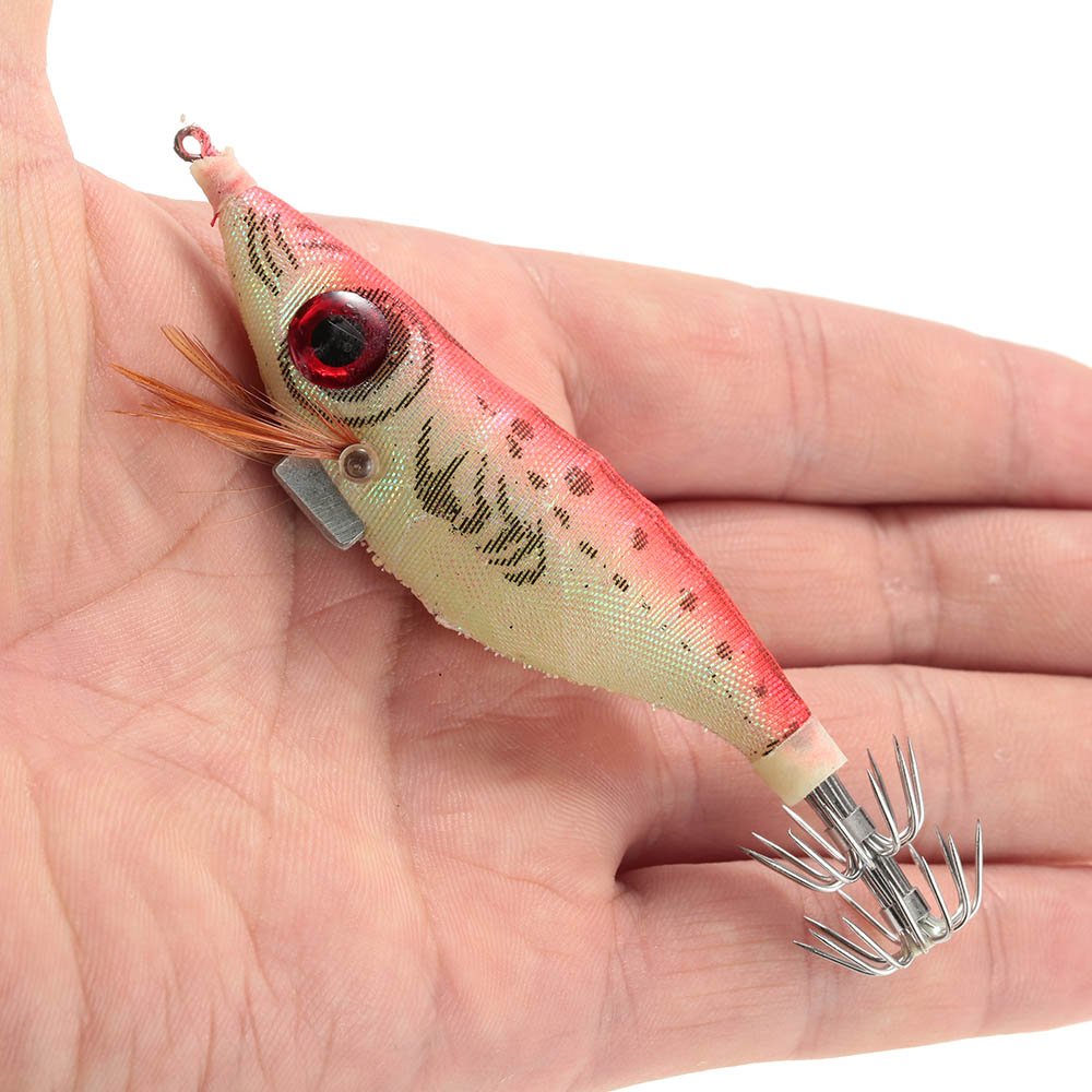 FREE FISHER 18pcs/lot Squid Hooks 10.1cm 12g Luminous Cuttlefish Jigs Artificial Hard Lures Prawn Glow Shrimp Octopus Baits for Sea Fishing