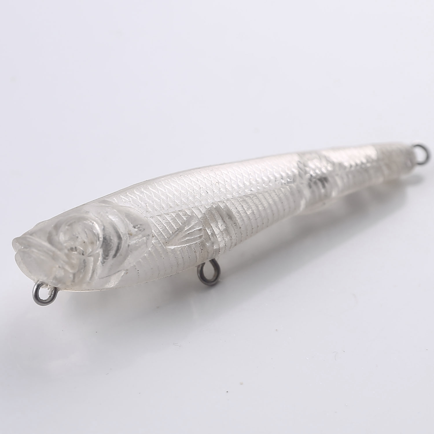 FREE FISHER 25pcs/Lot Unpainted Lures 7cm 5.7g Fishing Pencil Lure Clear Plastic Bait DIY Laser Blank Lure Embryo Fishbaits for Fishing Bass