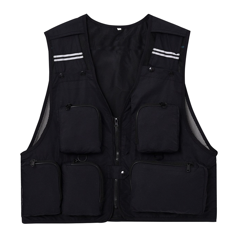 FREE FISHER Fishing Photography Vest with Pockets Men's Mesh Quick-Dry Waistcoat Outdoor Jackets for Camping Hunting Travelers Survival Utility Safety