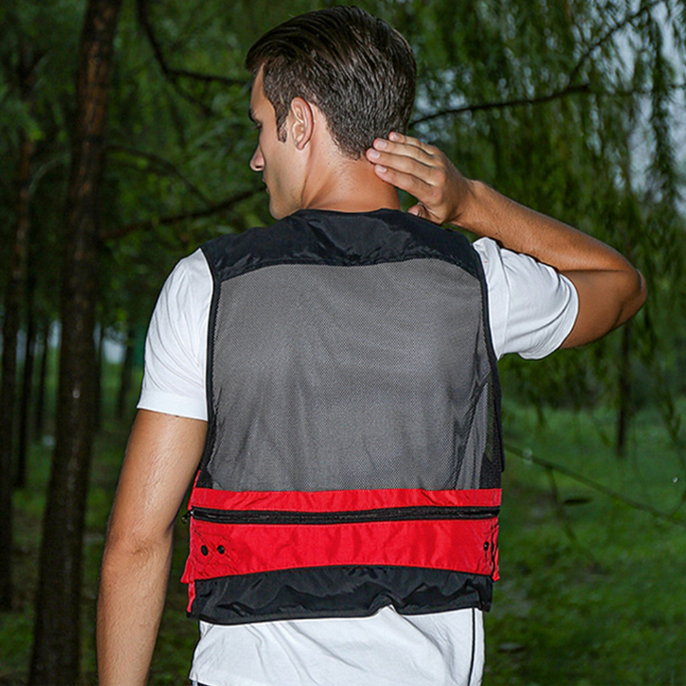 FREE FISHER Fishing Photography Vest with Pockets Men's Mesh Quick-Dry Waistcoat Outdoor Jackets for Camping Hunting Travelers Survival Utility Safety