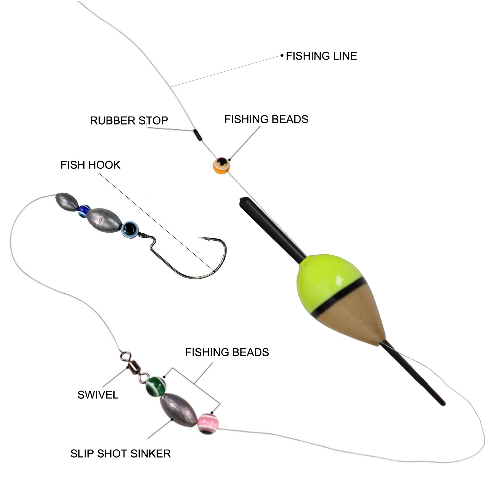 FREE FISHER 10Pcs Fishing Bobber Cork Float Pesca Lighted Double-Color Buoy Wood 1.5g 8.3cm Floats Tackle Accessories
