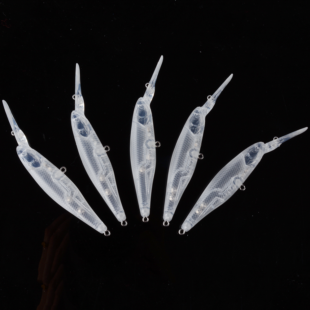 FREE FISHER 20pcs/Set Fishing Hard Lure DIY 11.2cm 8.24g Unpainted Baits Transparent Blank Minnows ABS Hard Artificial Bait Embryo with 3D Eyes