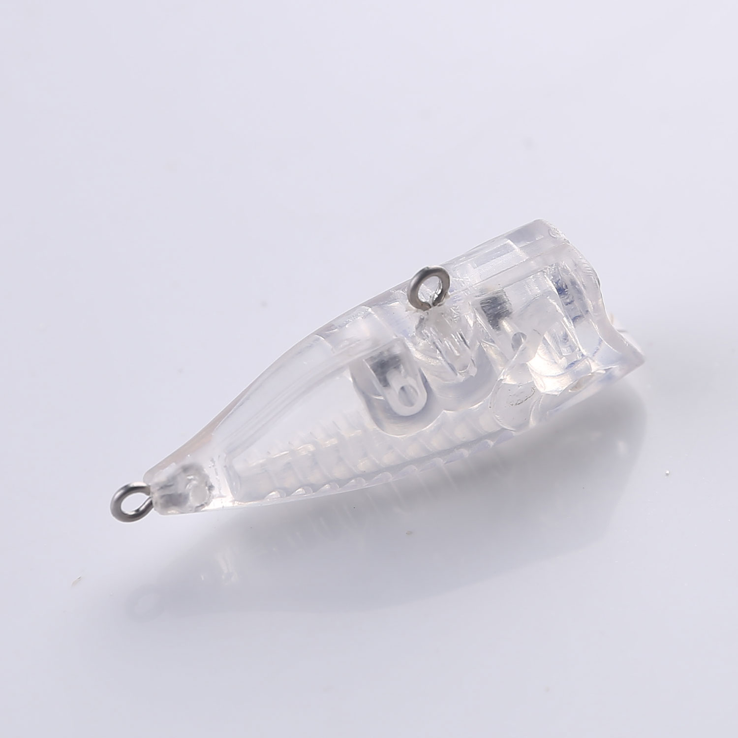 FREE FISHER 25pcs/Lot Fishing 3D Popper Lures with Eyes Blank Bait Embryo Unpainded Lures Clear Plastic Hard Baits 42mm 2.8g Manual DIY Bass Lure