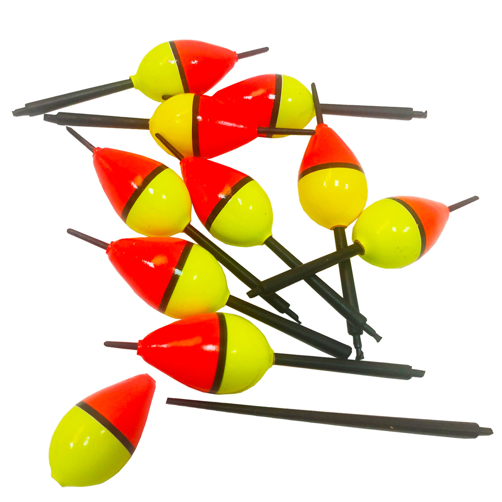 FREE FISHER Fishing Wood Floats Lightweight Bobbers Cork Vertical Buoy Set Long Tail Antenna Colored Stopper Copper Swivel for Bass/Carp