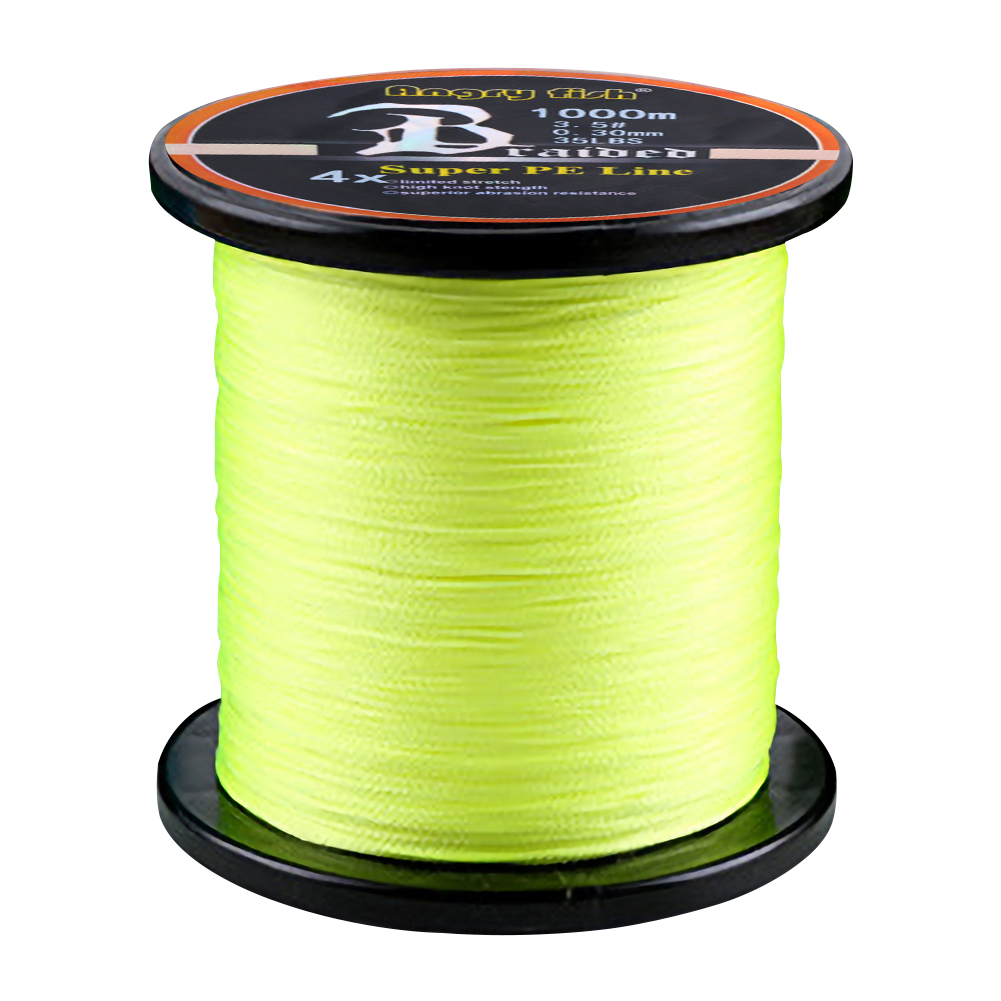 FREE FISHER Fishing Line 4 Strands Braided 1000M PE Multifilament Line Saltwater Freshwater Smooth Floating Fish Wire 12-80LB