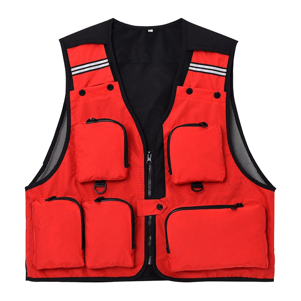 FREE FISHER Fishing Photography Vest with Pockets Men's Mesh Quick-Dry Waistcoat Outdoor Jackets for Camping Hunting Travelers Survival Utility Safety