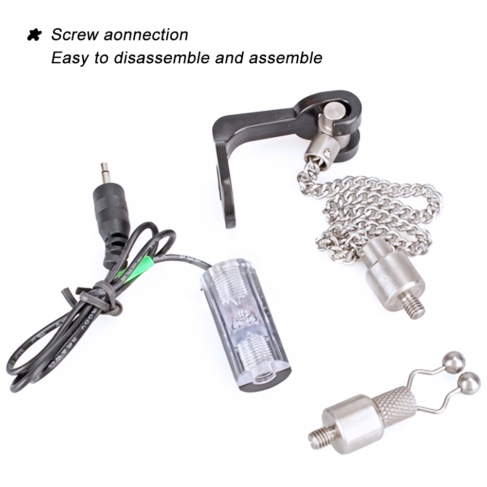 FREE FISHER 4pcs Fishing Bite Indicator Alarm Carp Fishing LED Illuminated Swingers Hangers Chain Drop Off Bobbins Fish Finder Accsccory