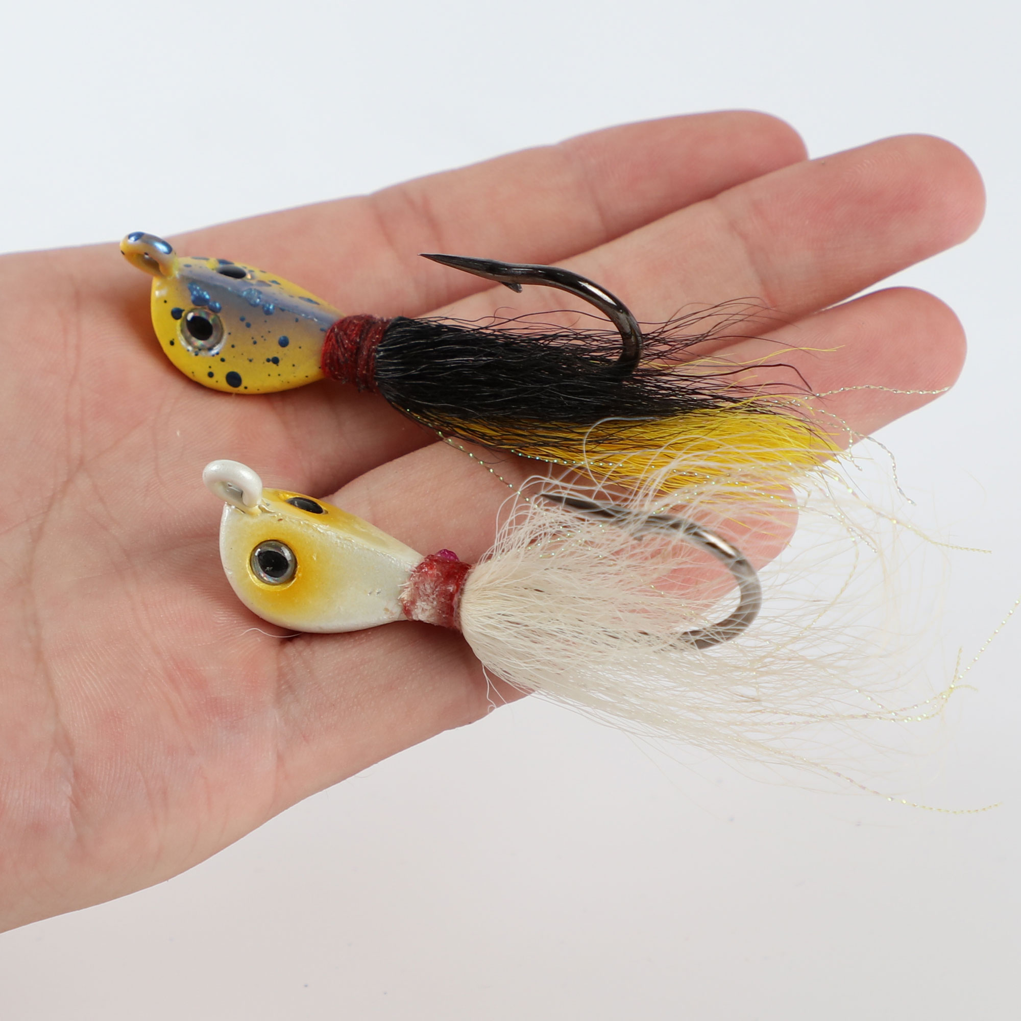 FREE FISHER 4pcs/pack Jig Head Fishing Lure with Feather Skirt Lead jig Lead Fish Jigging Lures Artificial Baits Fishing Tackle 7.5cm 25g 