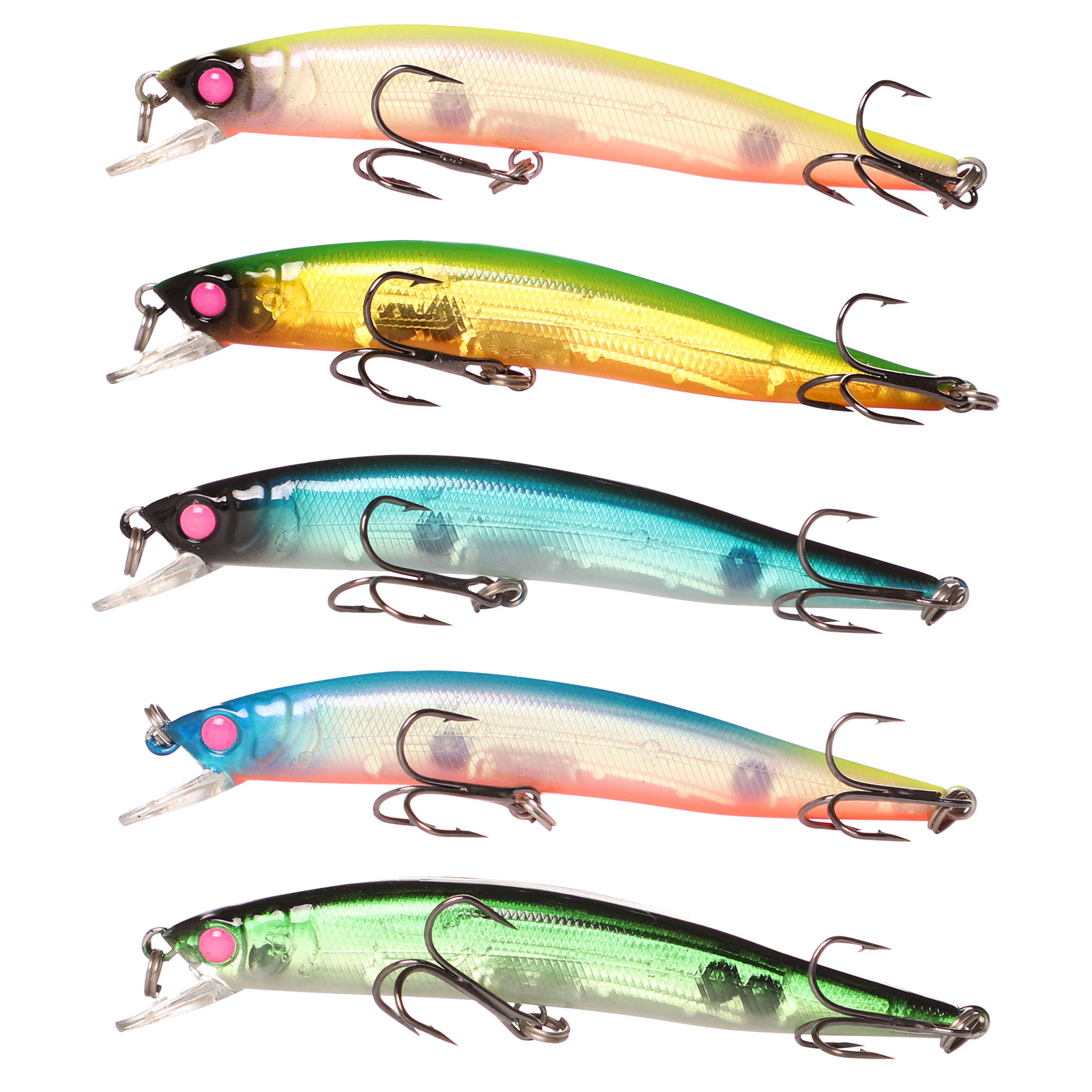 FREE FISHER 10PCS Hard Fishing Lures 10cm 9g Lures Wobbler Minnow Colorful Artifical Hard Baits Peche Ocean Rock Fshing Tackle Accessories