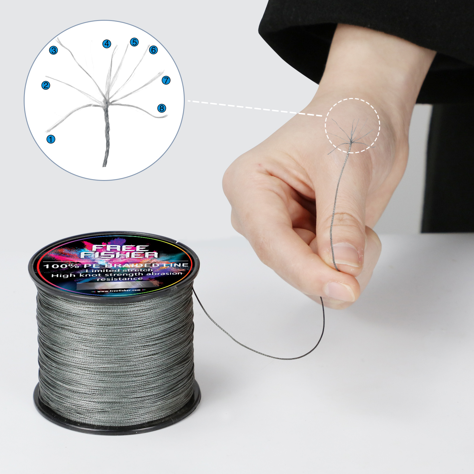 FREE FISHER Super Fishing Braided Line 300m 8 Strands Multifilament PE Braid Wire 10-200LB 0.1-0.8MM Carp Fishing