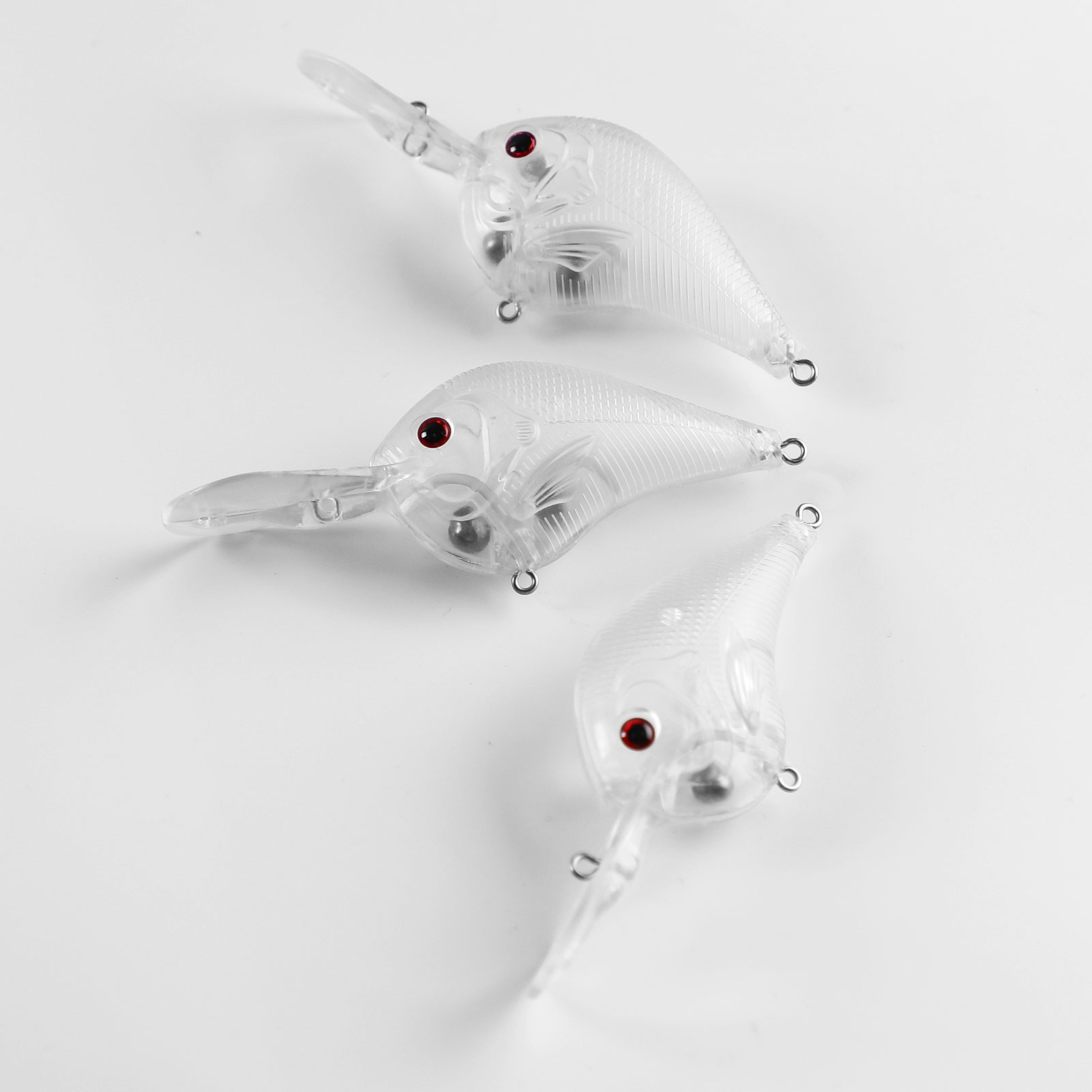 FREE FISHER Fishing Blank Lures Set 10pcs/Lot Unpainted Baits Minnows Crankbaits Pencil Lures Clear Naked Bait Embryo with Ring Eyes