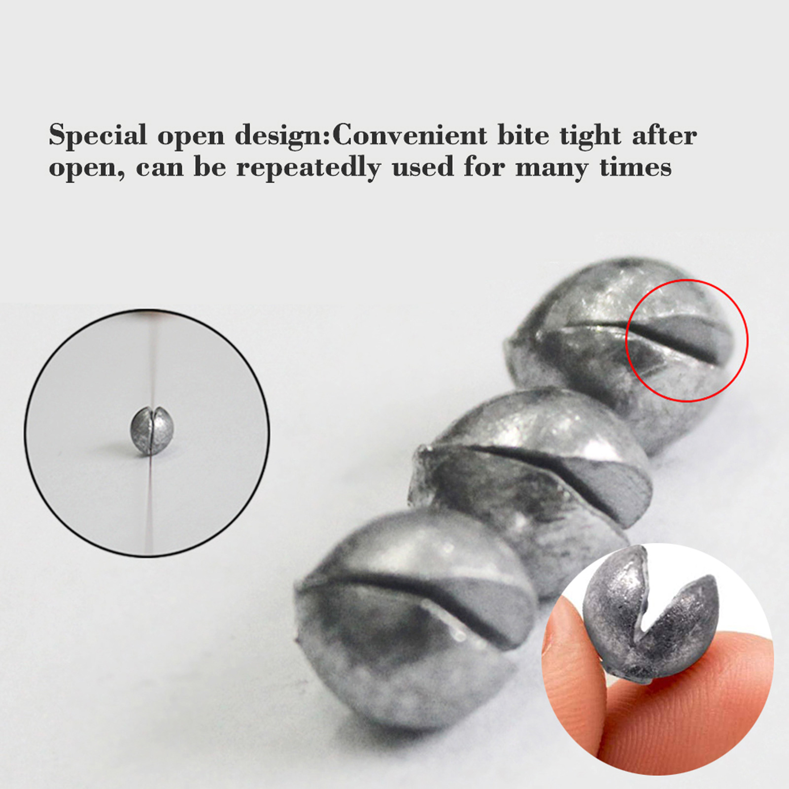 FREE FISHER 500pcs/Bag Fishing Weights Open Split Bite Anti-oxidation Clipped Lead Sinkers Shots 0.2g-1.2g Rock Fishing Accessories
