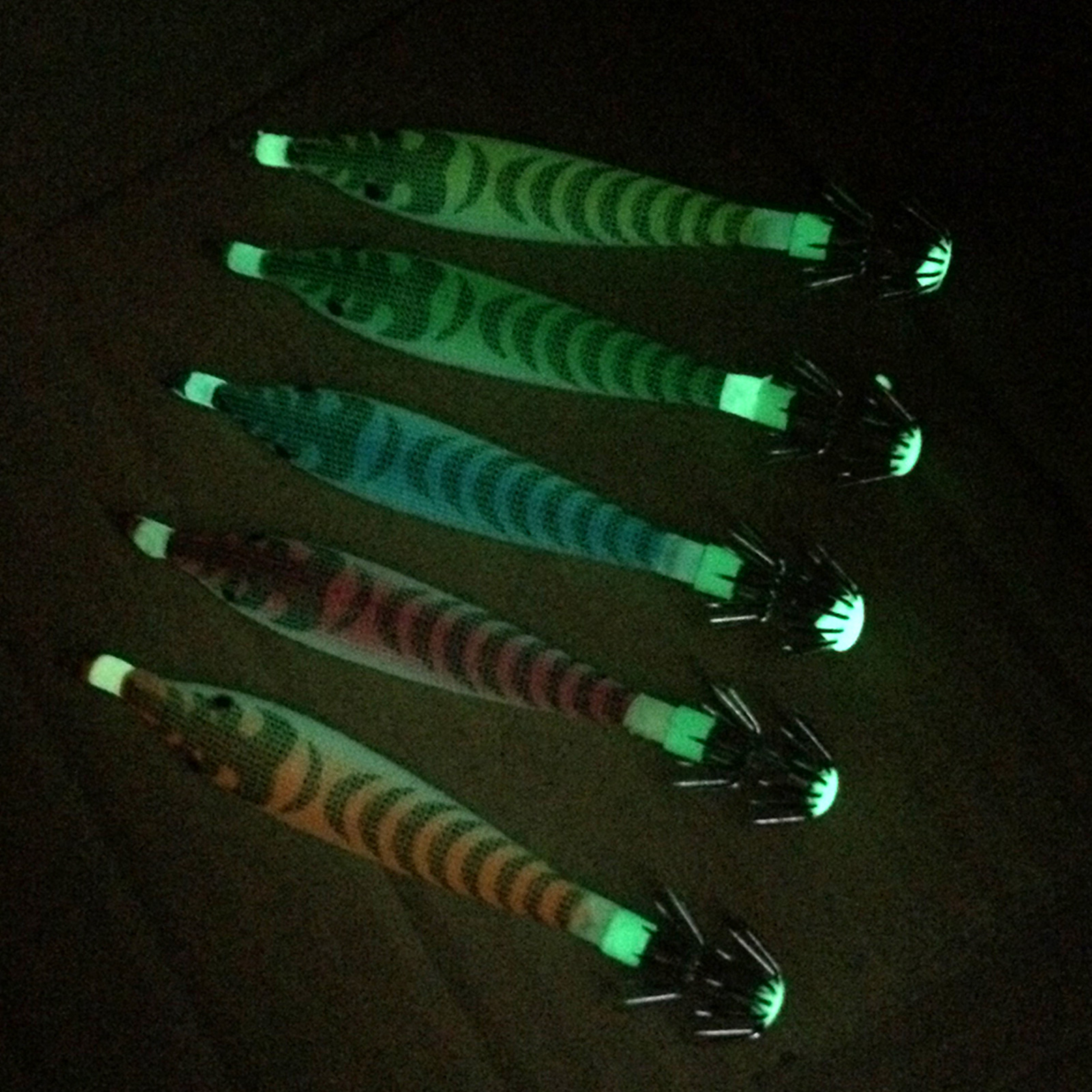 FREE FISHER Fishing Luminous Squid Wood Shrimp Lures Octopus Squids Cuttlefish Jigs Lures Spinnerbait Wood Shrimp Jig Hooks for Sea Fishing