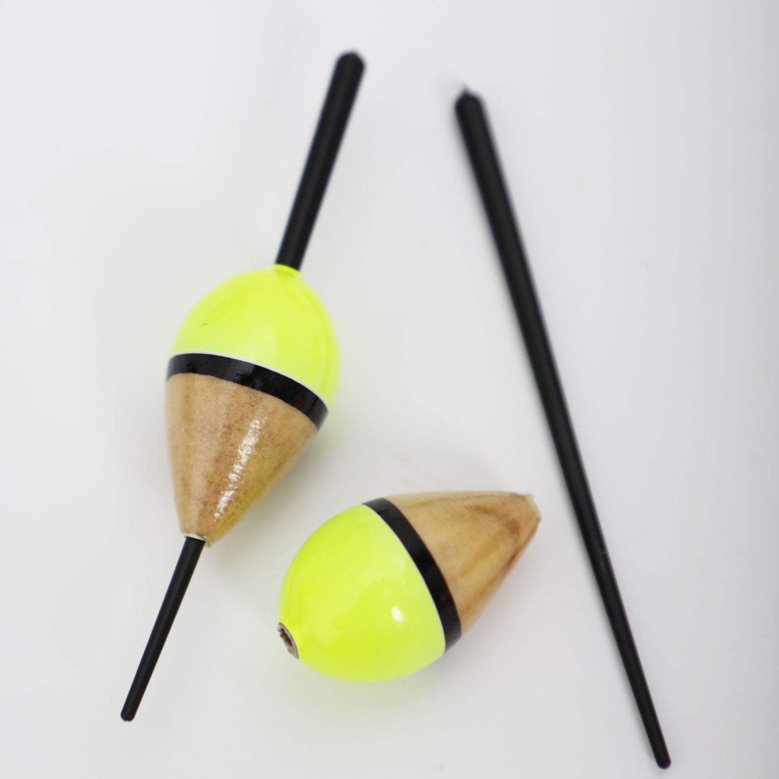 FREE FISHER Fishing Bobbers 10pcs Collection Cork Floats Buoy Set Lighted Paulownia Wood Floats+ Plastic Stick Kit Buoyancy 2g 7.5-8cm