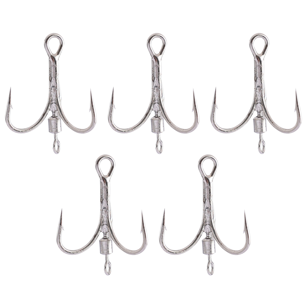 FREE FISHER 10pcs Fishing Treble Hooks with Metal Rotating Sequins Bearded Guy Artificial Spinnerbaits Buzzbait Accessories for Sea Fishing