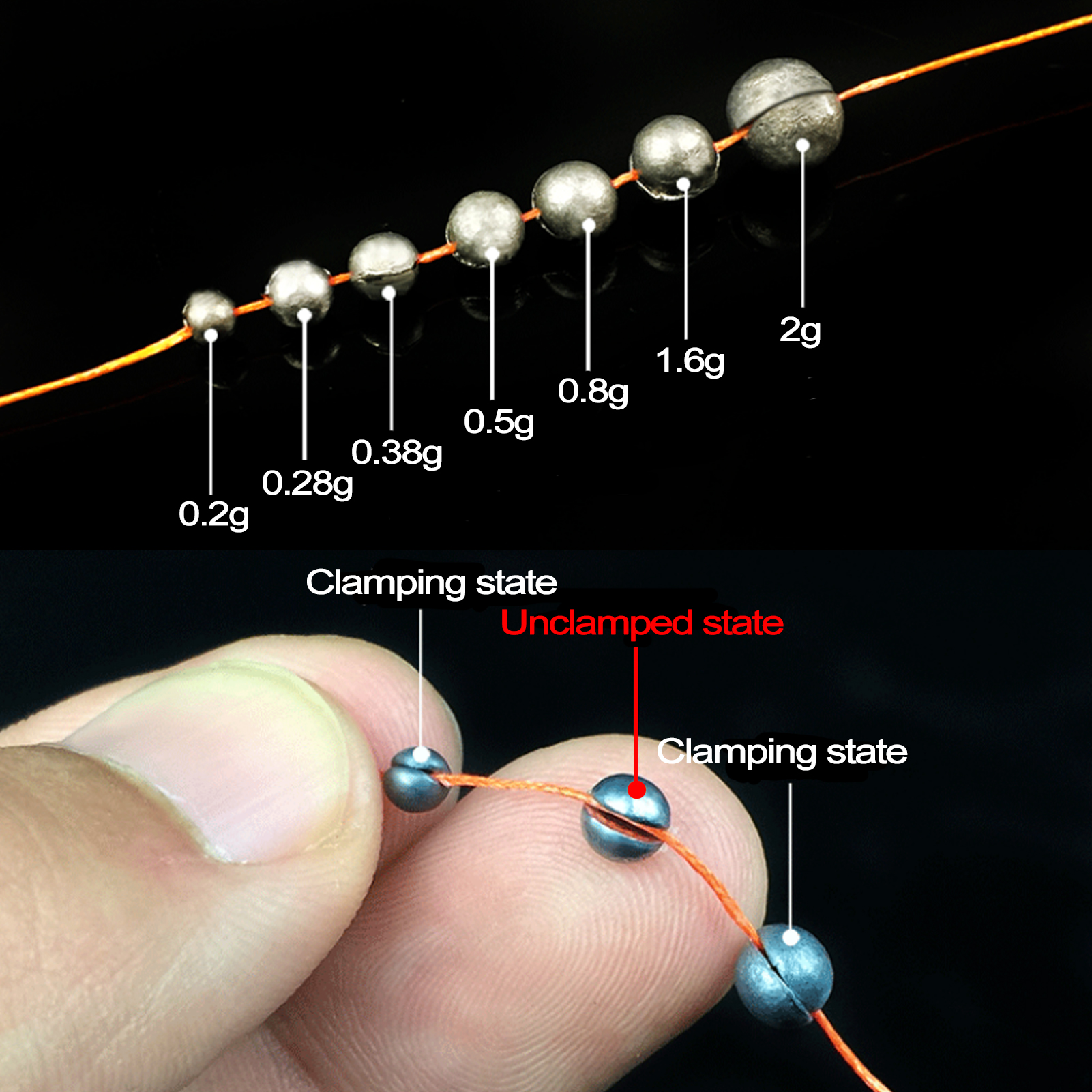 FREE FISHER Mixed Fishing Sinkers Open Bite Lead Set 0.2-2g Bare Fishing-clip Drop Biting Round Plumb Bob Auxiliary Fishing Tackle Gear