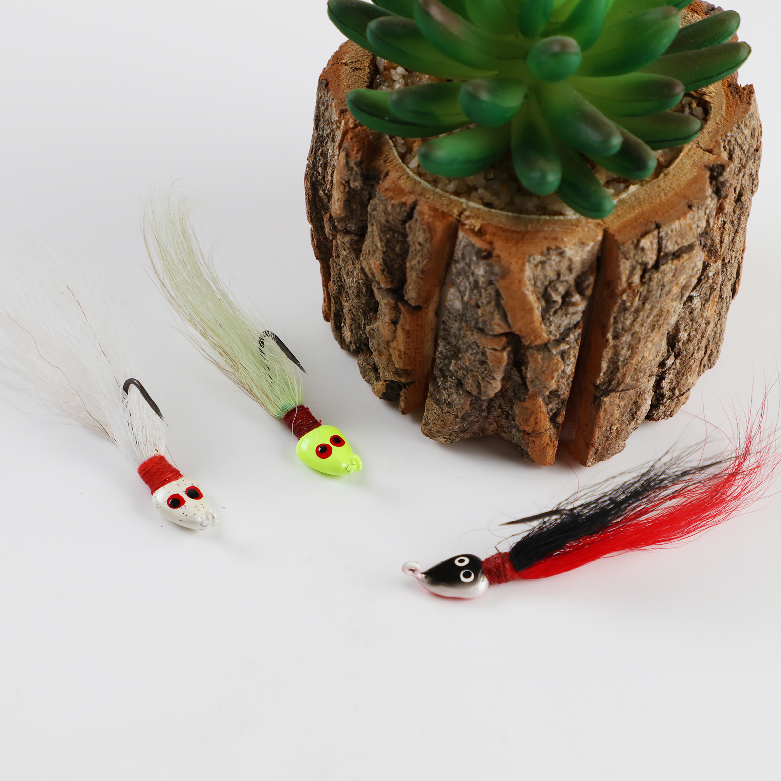 FREE FISHER 15pcs Fishing Feather Hooks Lead Head 7.9g 10cm Artificial Lures Baits Sharp Fishhook for Freshwater/Saltwater