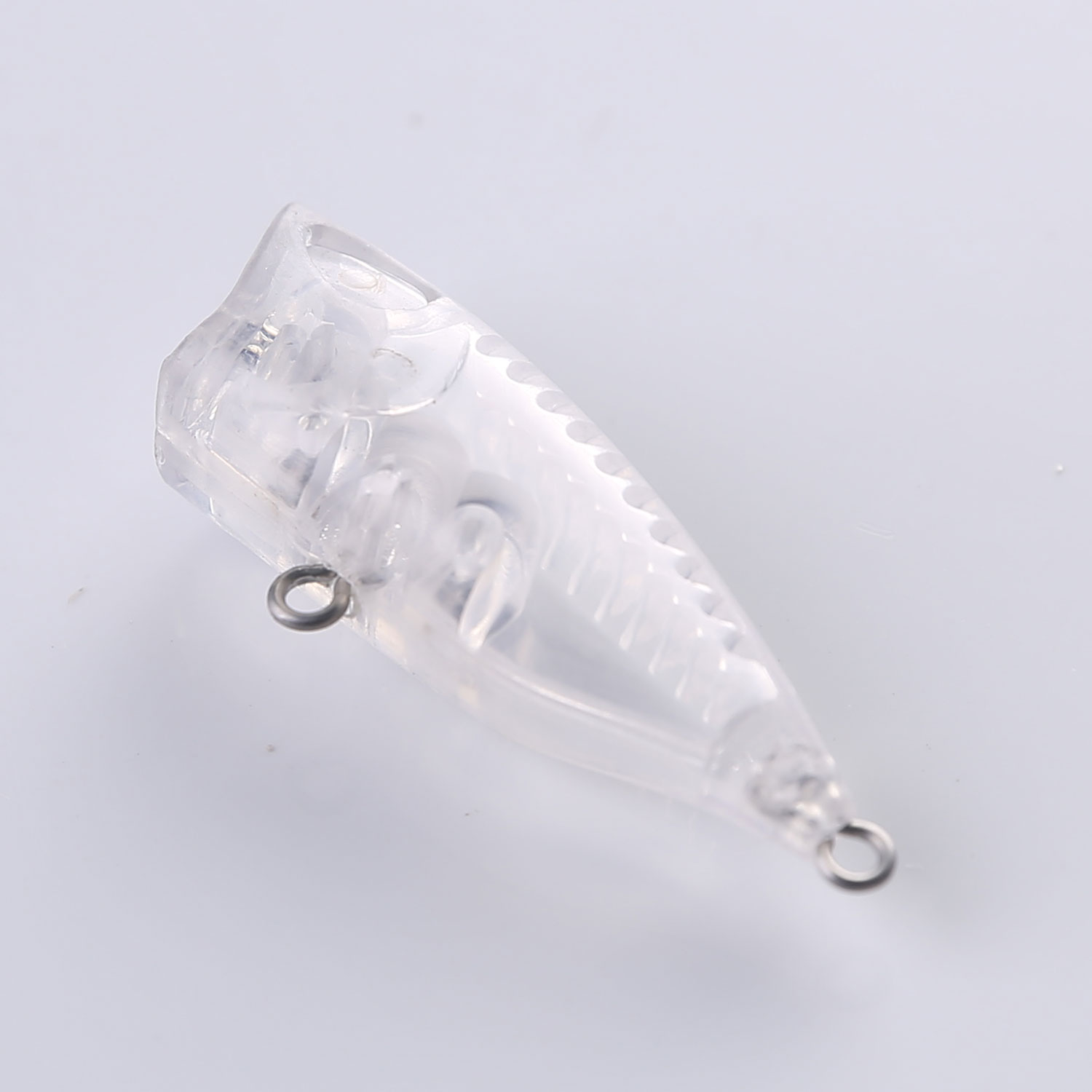 FREE FISHER 25pcs/Lot Fishing 3D Popper Lures with Eyes Blank Bait Embryo Unpainded Lures Clear Plastic Hard Baits 42mm 2.8g Manual DIY Bass Lure