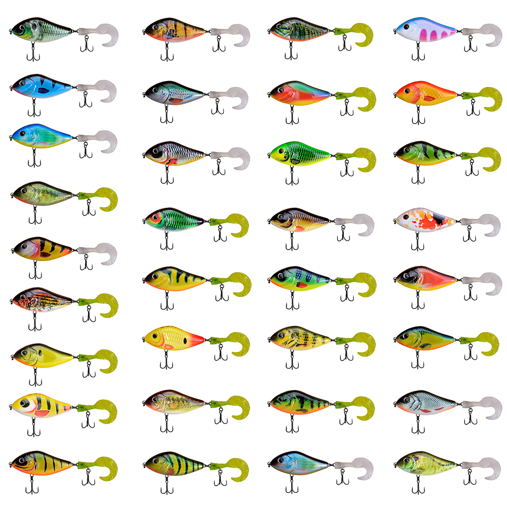 FREE FISHER 4pcs Jerkbait Set Fishing Lures 100MM 49G Slider Swim Action with Soft Tail Slow Sinking Hard Body Fishing Jerk Bait for Pike Musky