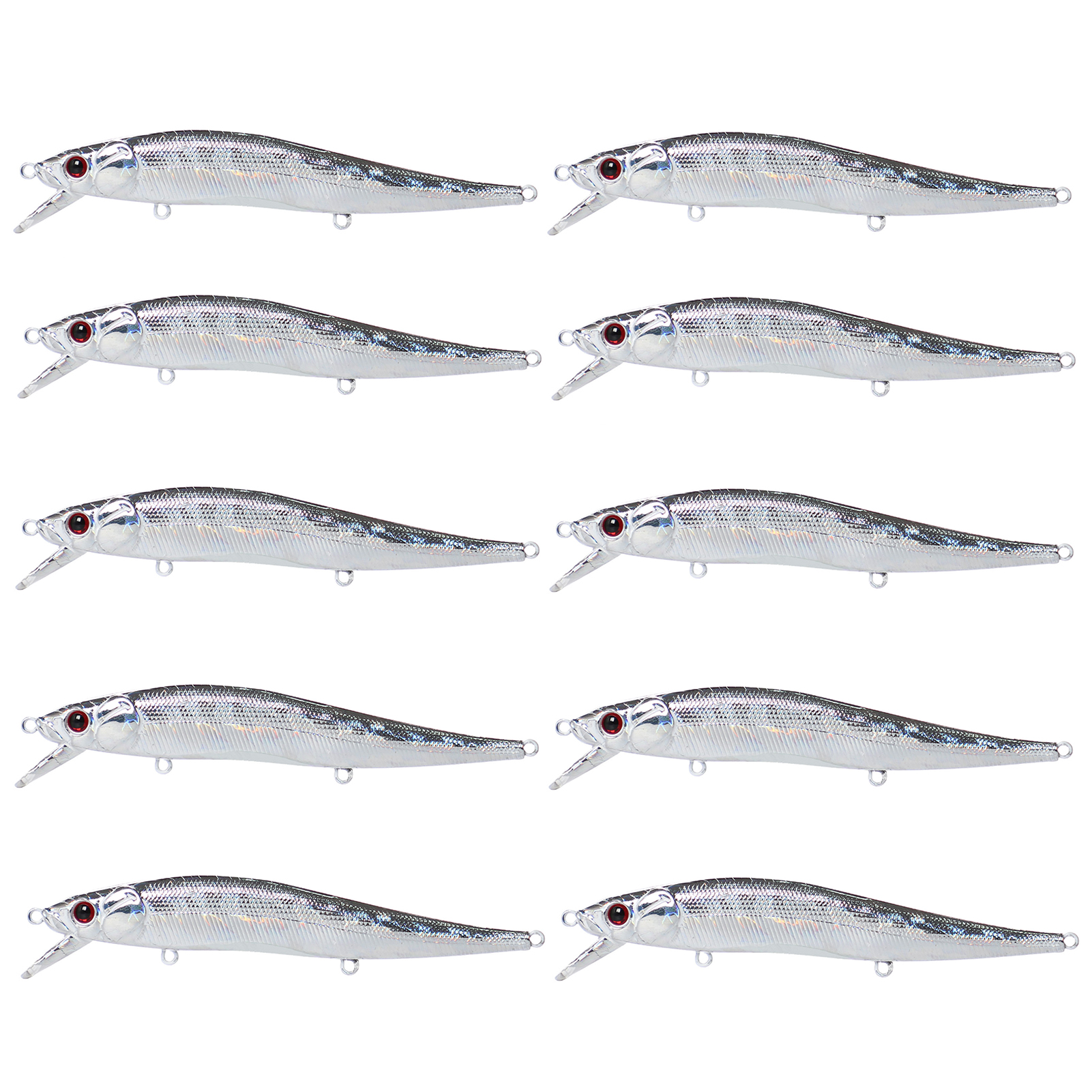 FREE FISHER Fishing Blank Lures Set 10pcs/Lot Unpainted Baits Minnows Crankbaits Pencil Lures Clear Naked Bait Embryo with Ring Eyes