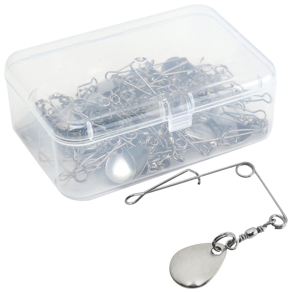 FREE FISHER 20pcs/50pcs Fishing Spinnbaits Bearded Guy Artificial Bait 1.1g Metal Composite Rotating Sequin Swinging Device Buzzbait Accessories for Bass Pike Walleye Fish