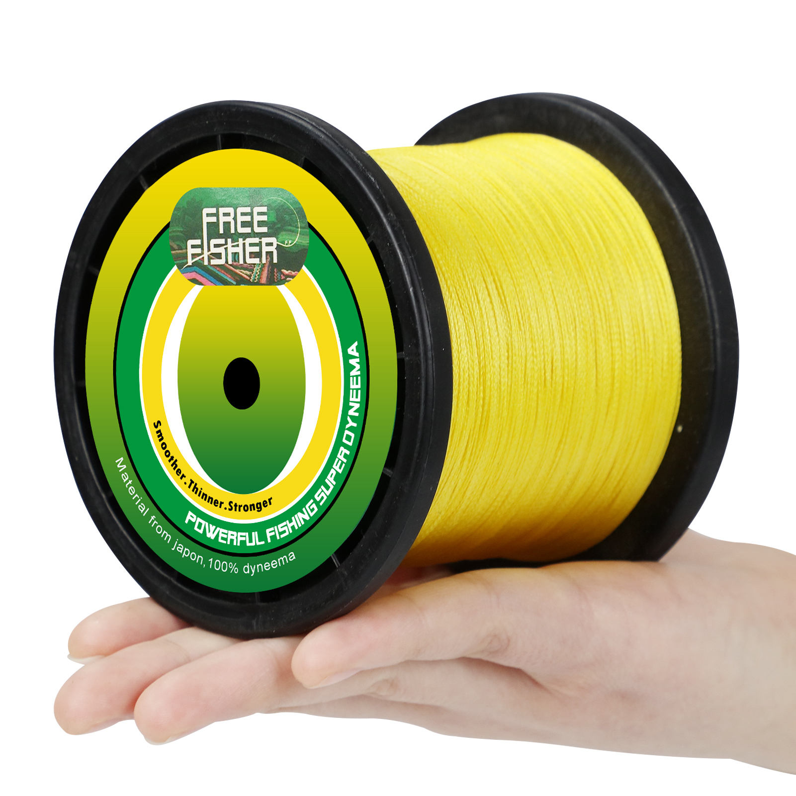 FreeFisher Fishing Braid Line 100% PE Braided Wires 1000m 4 Strands 15LB-80LB 0.14-0.5mm Super Strong Kite Line Green/Grey/Red