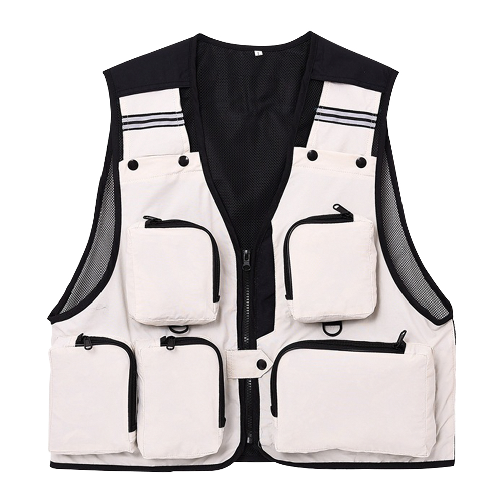 FREE FISHER Fishing Photography Vest with Pockets Men's Mesh Quick-Dry Waistcoat Outdoor Jackets for Camping Hunting Travelers Survival Utility Safety