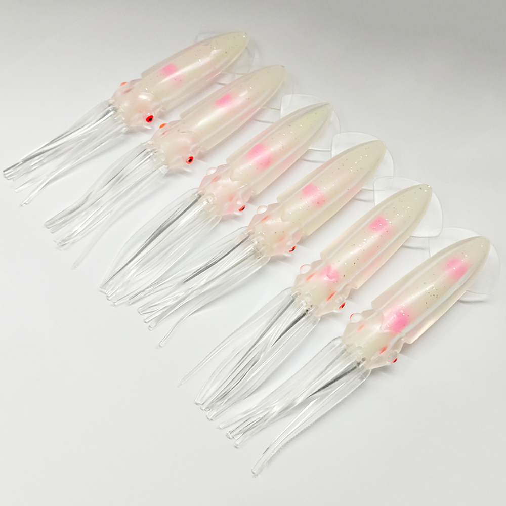 FREE FISHER 3pcs/6pcs Fishing Soft Octopus Lures 12cm 12.7g Rubber Skirts Colorful Squids 15cm 20g Hollow Tube Artificial Baits Pesca