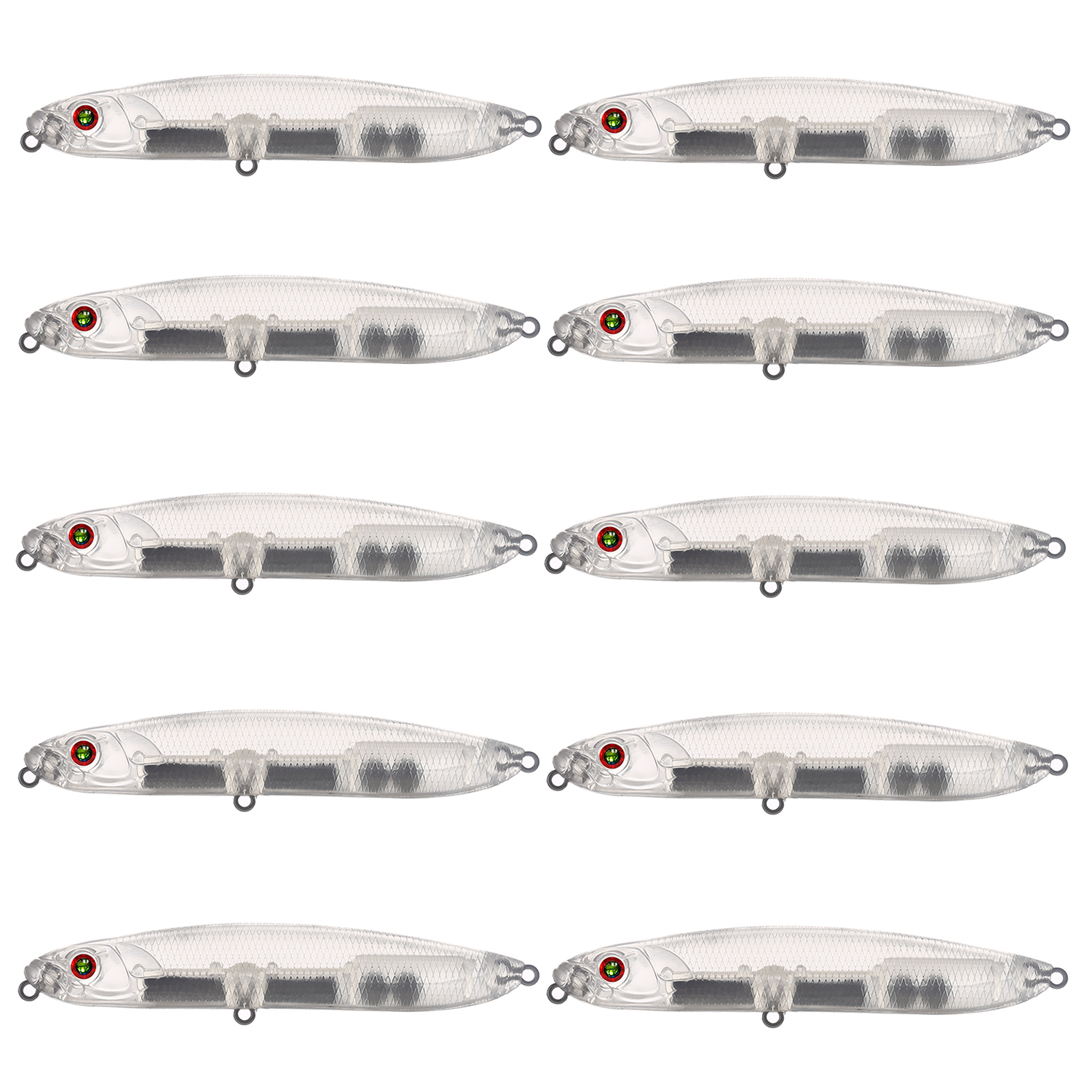 Wholesale Unpainted Fishing Lures,Blank Pencil Baits,Assorted Hard Plastic Square Crankbait Blank Lure Baits 110mm/13.5g