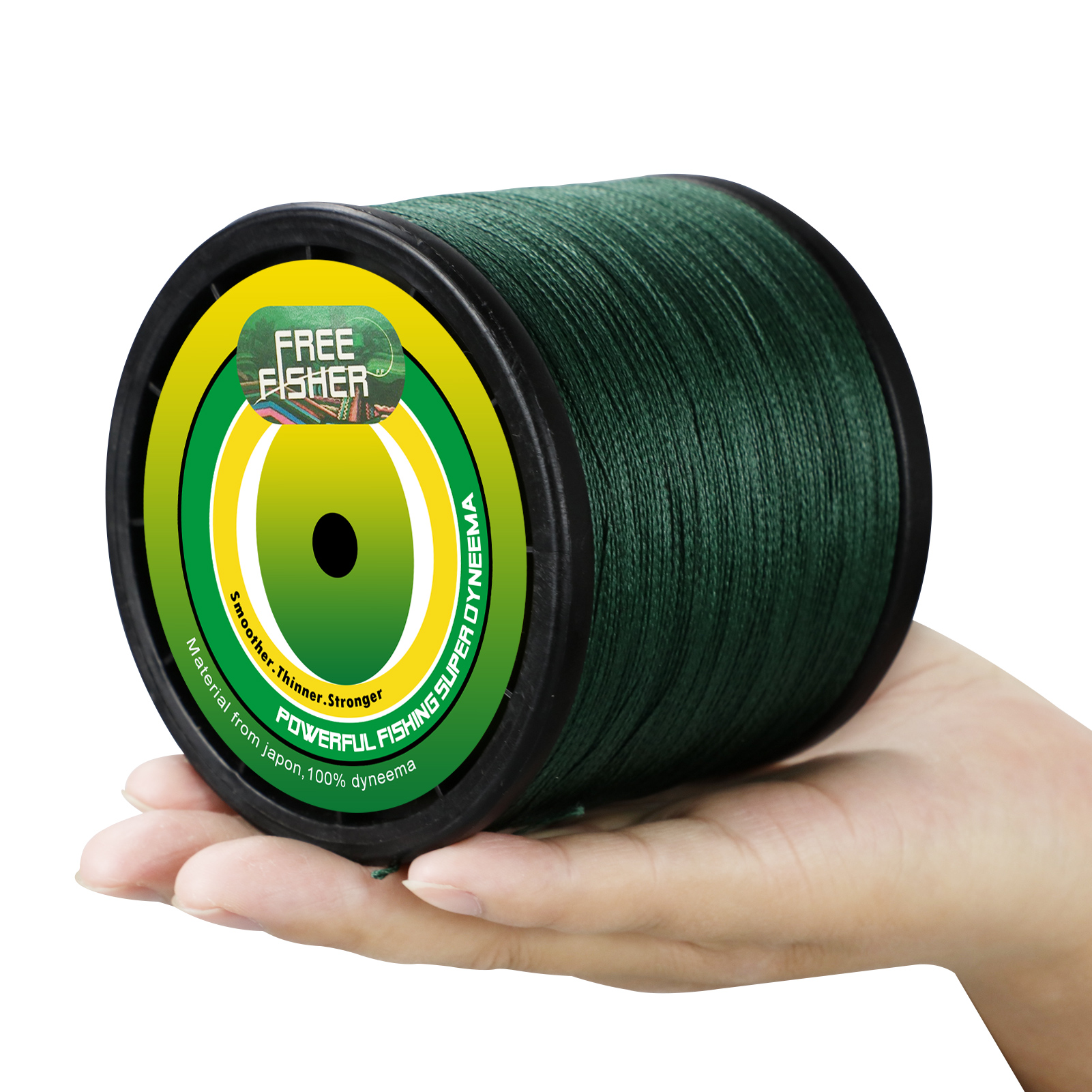 FreeFisher Fishing Braid Line 100% PE Braided Wires 1000m 4 Strands 15LB-80LB 0.14-0.5mm Super Strong Kite Line Green/Grey/Red