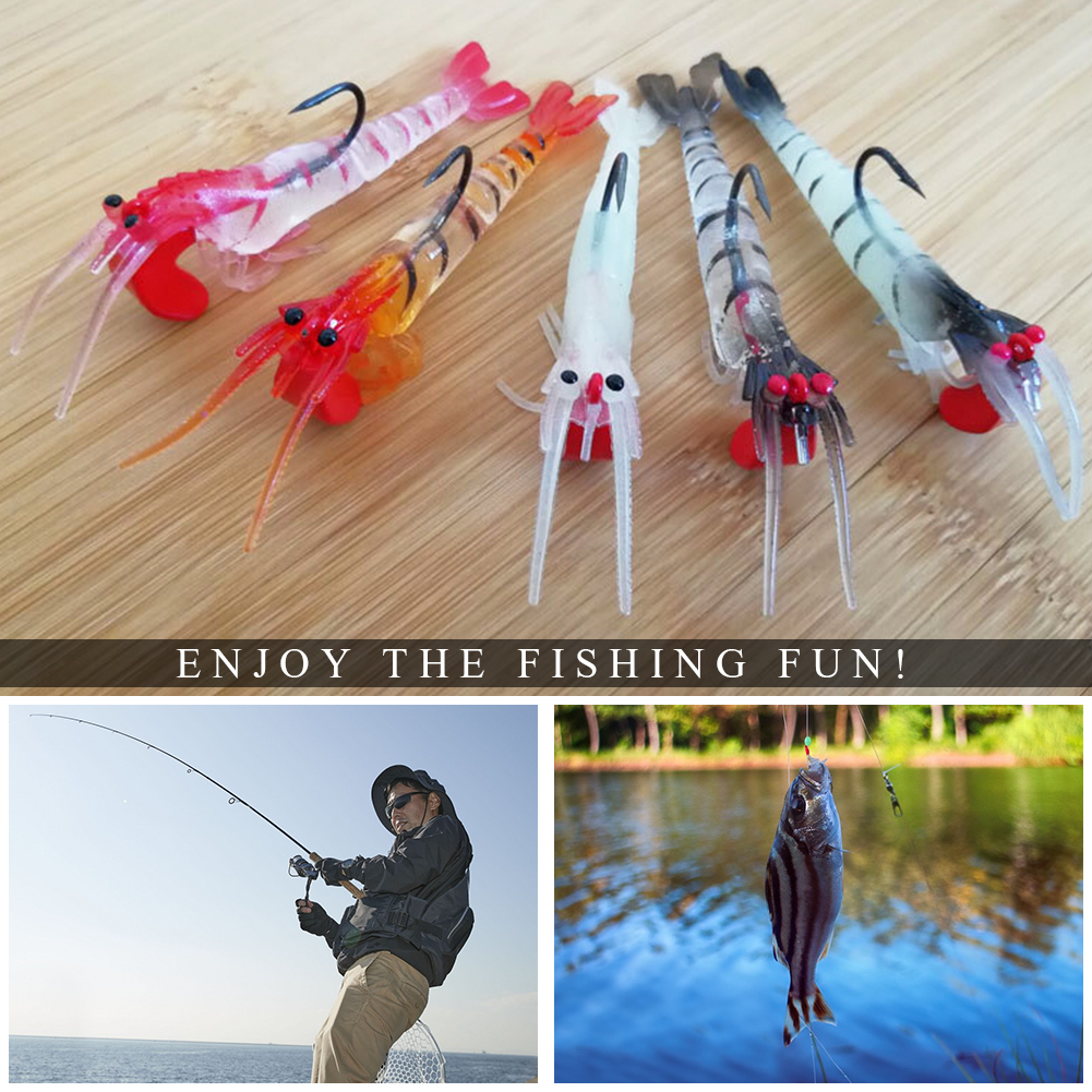 FREE FISHER 5pcs Fishing Soft Baits 7cm 5g Multi-Section Prawn with Sharp Hook Shrimp Fishy Smell Wobblers Artificial Lures for Carp Fishing