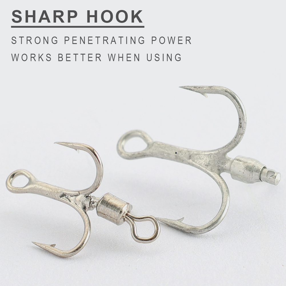 FREE FISHER 10pcs Fishing Treble Hooks with Metal Rotating Sequins Bearded Guy Artificial Spinnerbaits Buzzbait Accessories for Sea Fishing