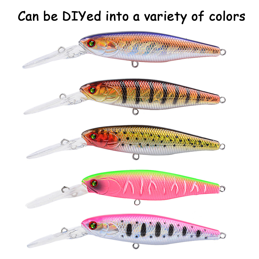 FREE FISHER 20pcs/Set Fishing Hard Lure DIY 11.2cm 8.24g Unpainted Baits Transparent Blank Minnows ABS Hard Artificial Bait Embryo with 3D Eyes