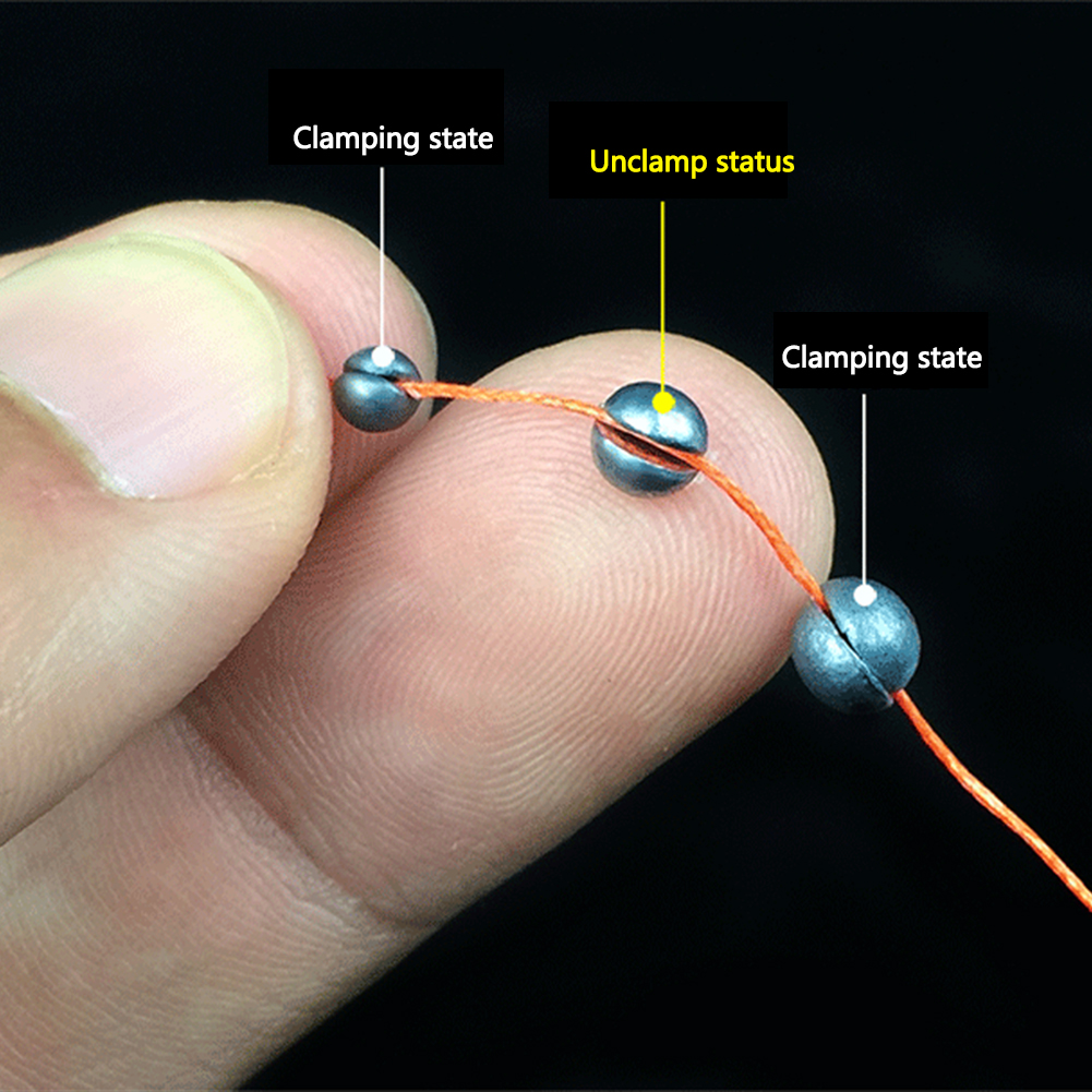 FREE FISHER Mixed Fishing Sinkers Open Bite Lead Set 0.2-2g Bare Fishing-clip Drop Biting Round Plumb Bob Auxiliary Fishing Tackle Gear