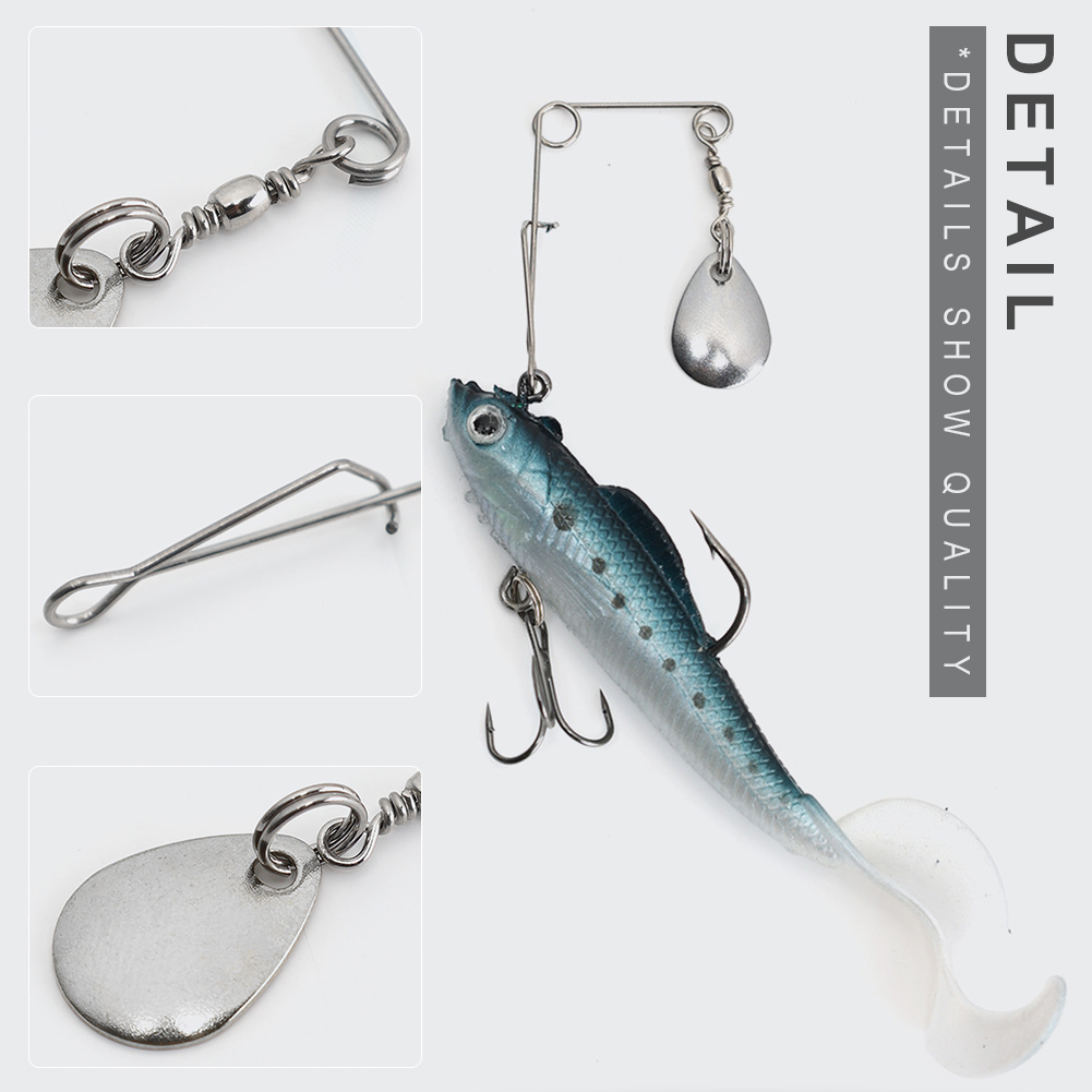 FREE FISHER 20pcs/50pcs Fishing Spinnbaits Bearded Guy Artificial Bait 1.1g Metal Composite Rotating Sequin Swinging Device Buzzbait Accessories for Bass Pike Walleye Fish