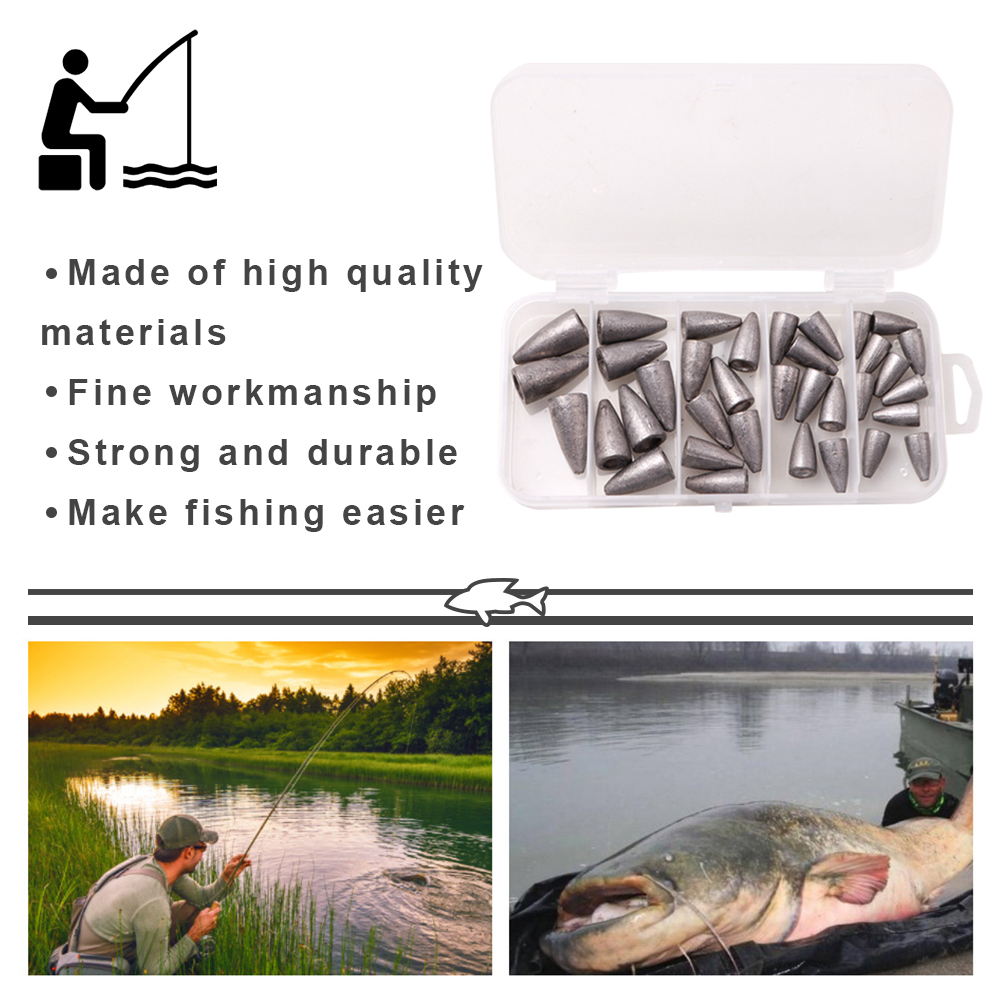 FREE FISHER Fishing Weights Set Lead Sinker Beads Jig Crank Hooks Swivels Fishing Accessories Tackle Box Kit for Sea Fishing