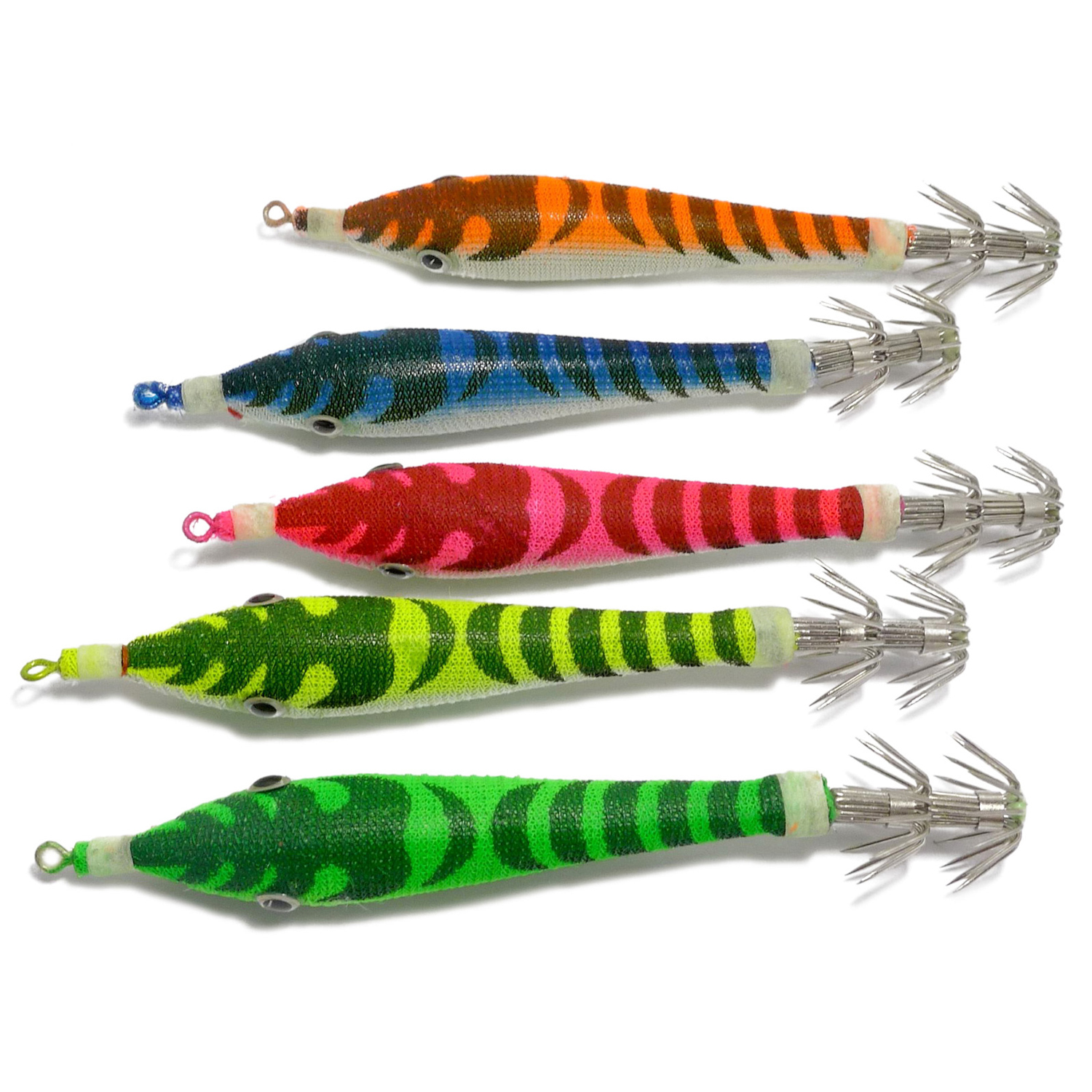 FREE FISHER Wholesale 100pcs Luminous Shrimp Baits Cloth Artificial Fishing Squids 10.5cm 7g Jigs Night Dawn Lures for Octopus Cuttlefish