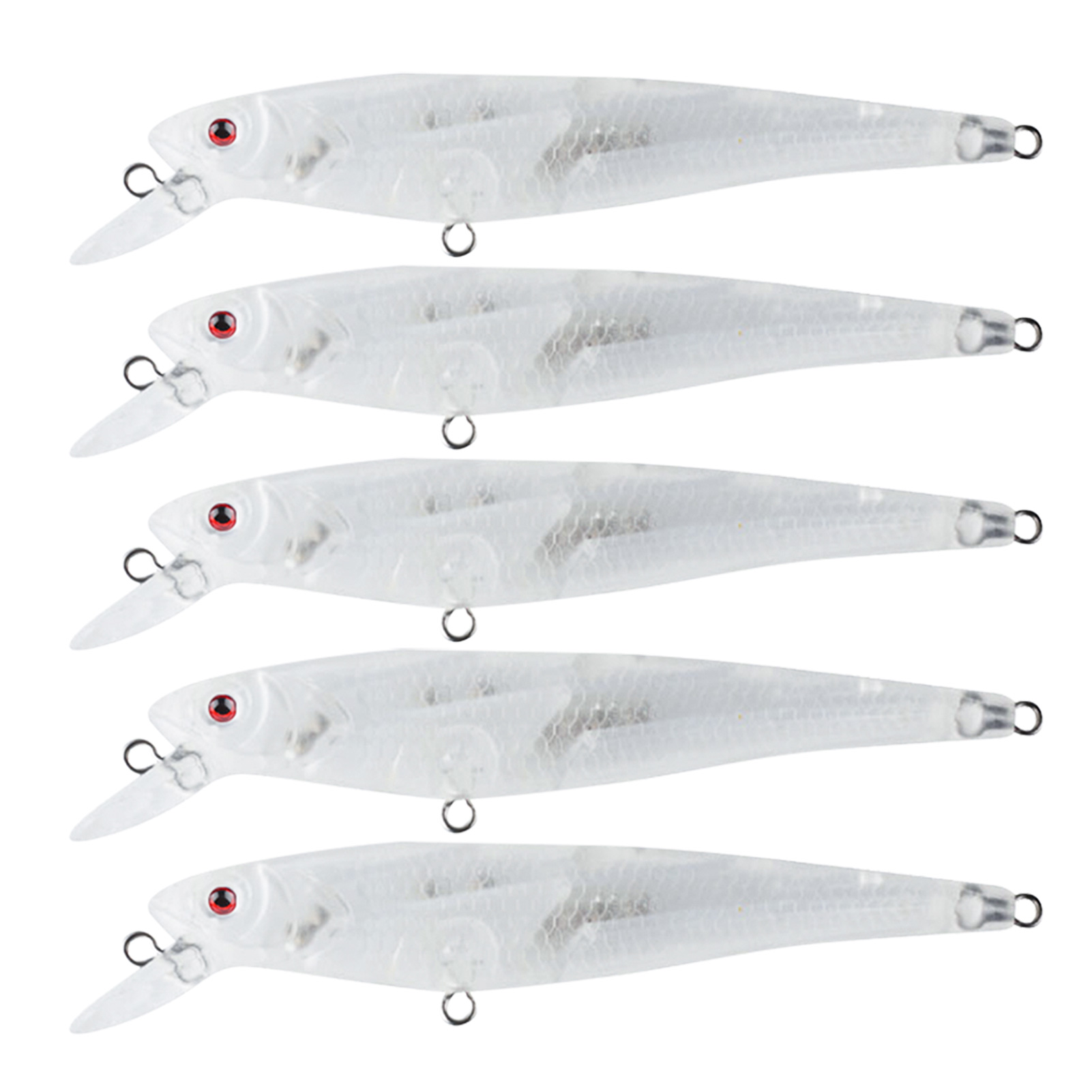 FREE FISHER Wholesale 20pcs Fishing Hard Lure DIY Unpainted Baits 10cm 7g Transparent Blank Minnows ABS Hard Artificial Bait Embryo with Steel Rattles