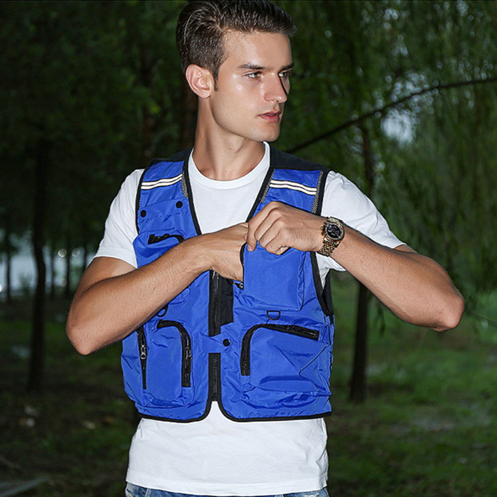 FREE FISHER Fishing Photography Vest with Pockets Men's Mesh Quick-Dry Waistcoat Outdoor Jackets for Camping Hunting Travelers Survival Utility Safety