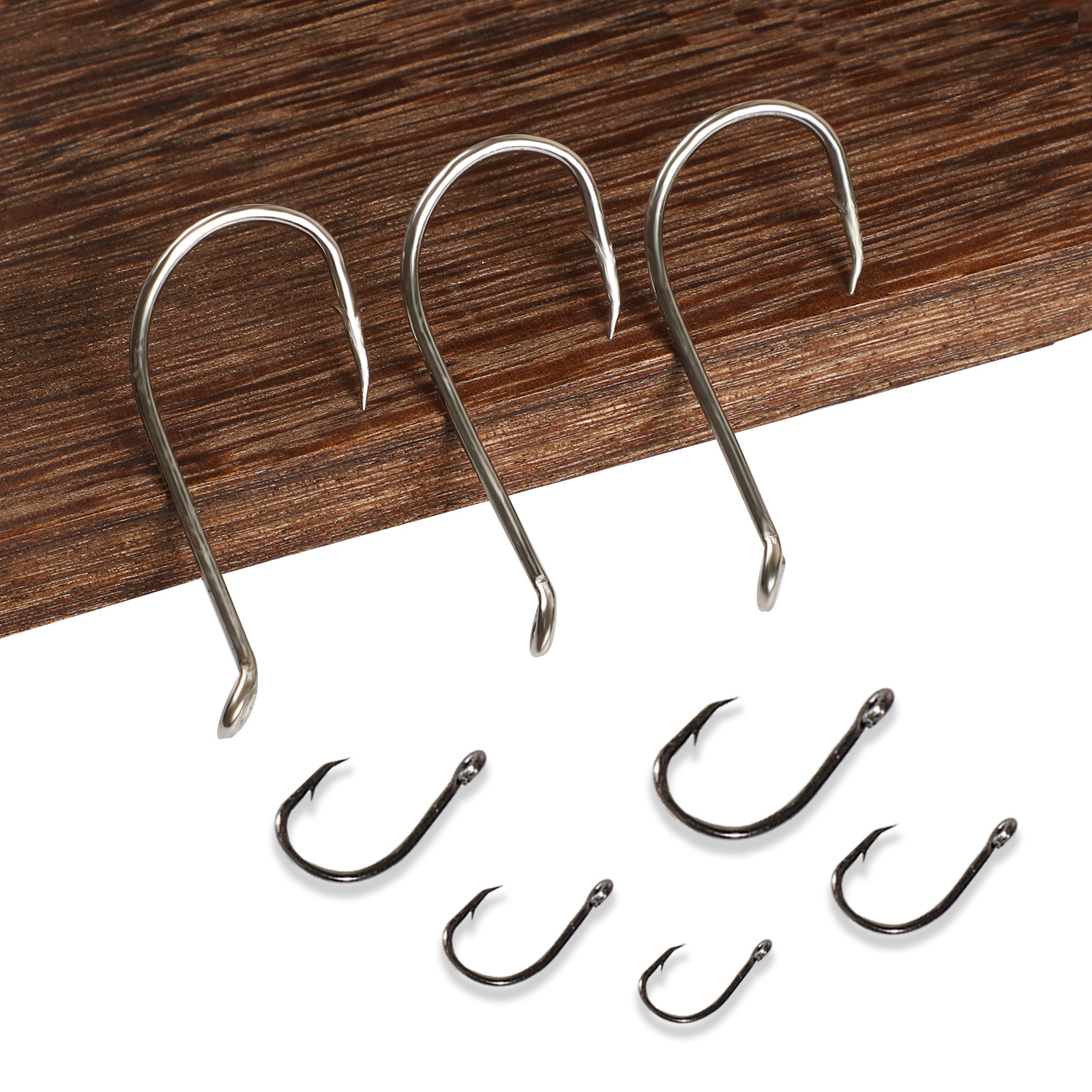 FREE FISHER 210pcs Sea Fishing Hooks Set with Box High Carbon Steel Fishhook 9260 Mixed Size Nickle Black Fishing Tackle Accessories