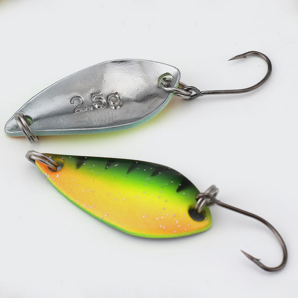 FREE FISHER Fishing Trout Bait Metal Spoon Lures Wobbler Casting Jigging Artificial Laser Spinner Baits Set Horsemouth Sequins with Fishing Tackle Box