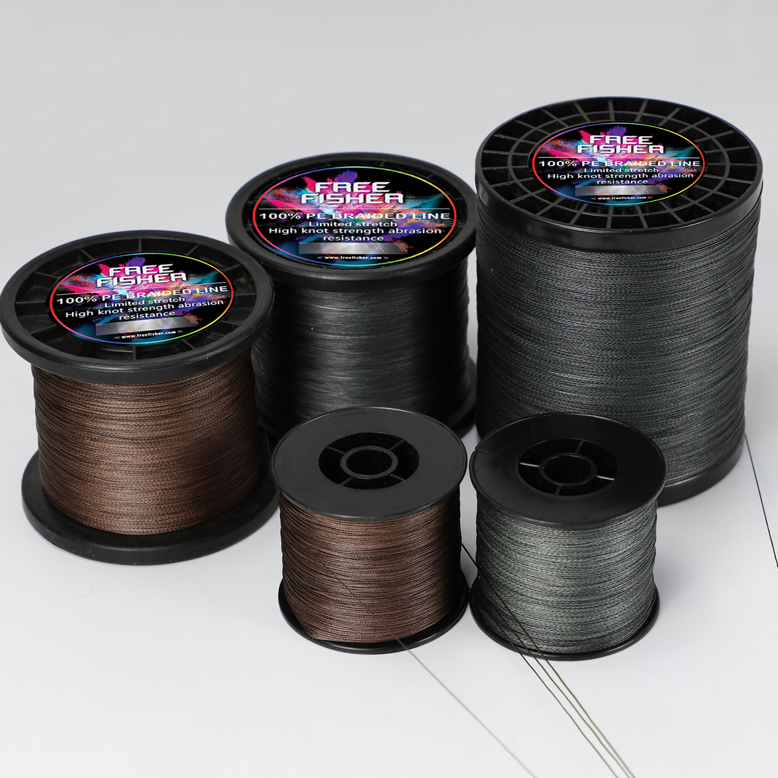 FREE FISHER Fishing Braided Line 2000m 4 Strands Multifilament 100% PE Kite Wire 10LB-100LB 0.1-0.55MM for Sea Fishing